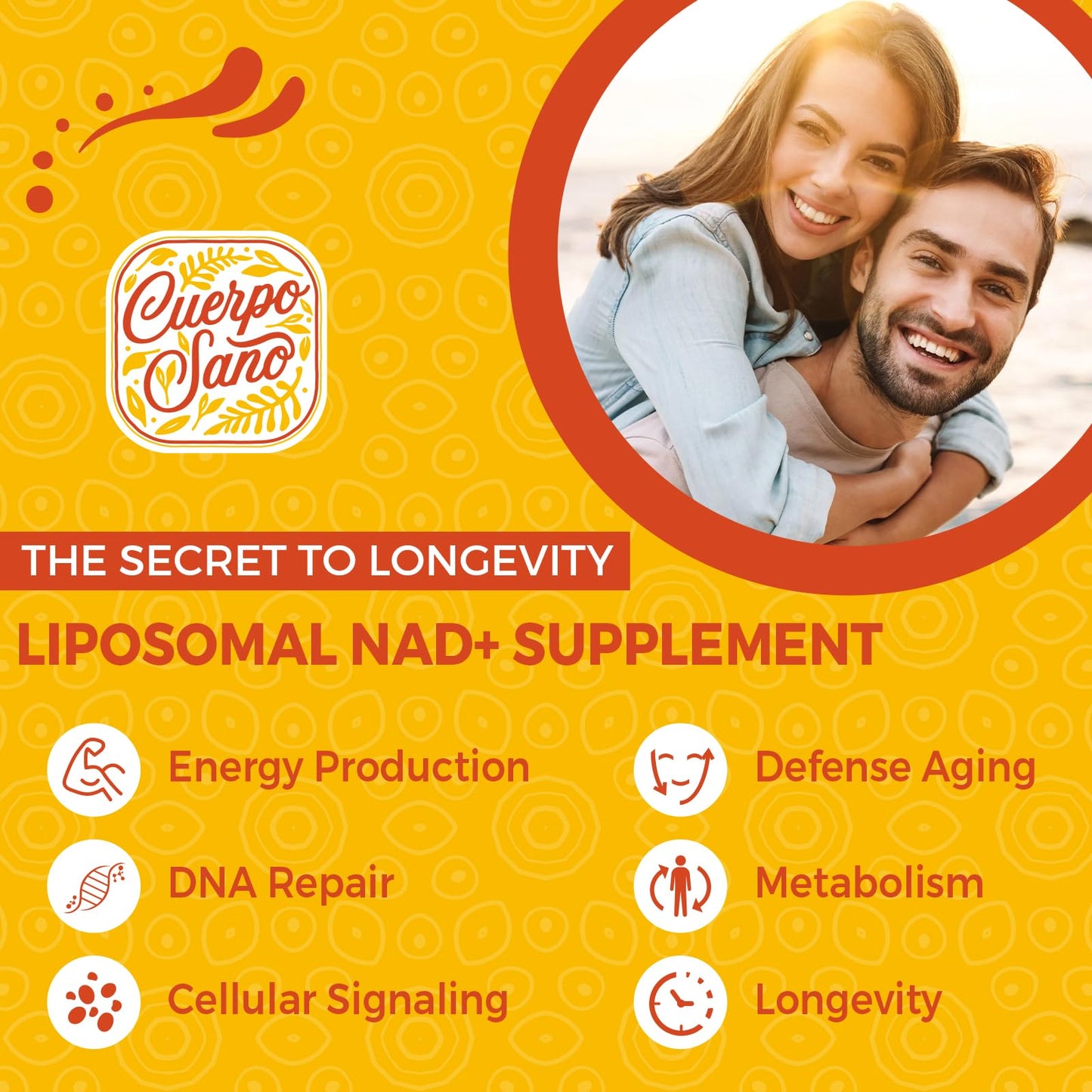 Cuerpo Sano NAD+ Supplement 2000 mg Liposomal NAD+ with High Absorption Softgels, 60 Count