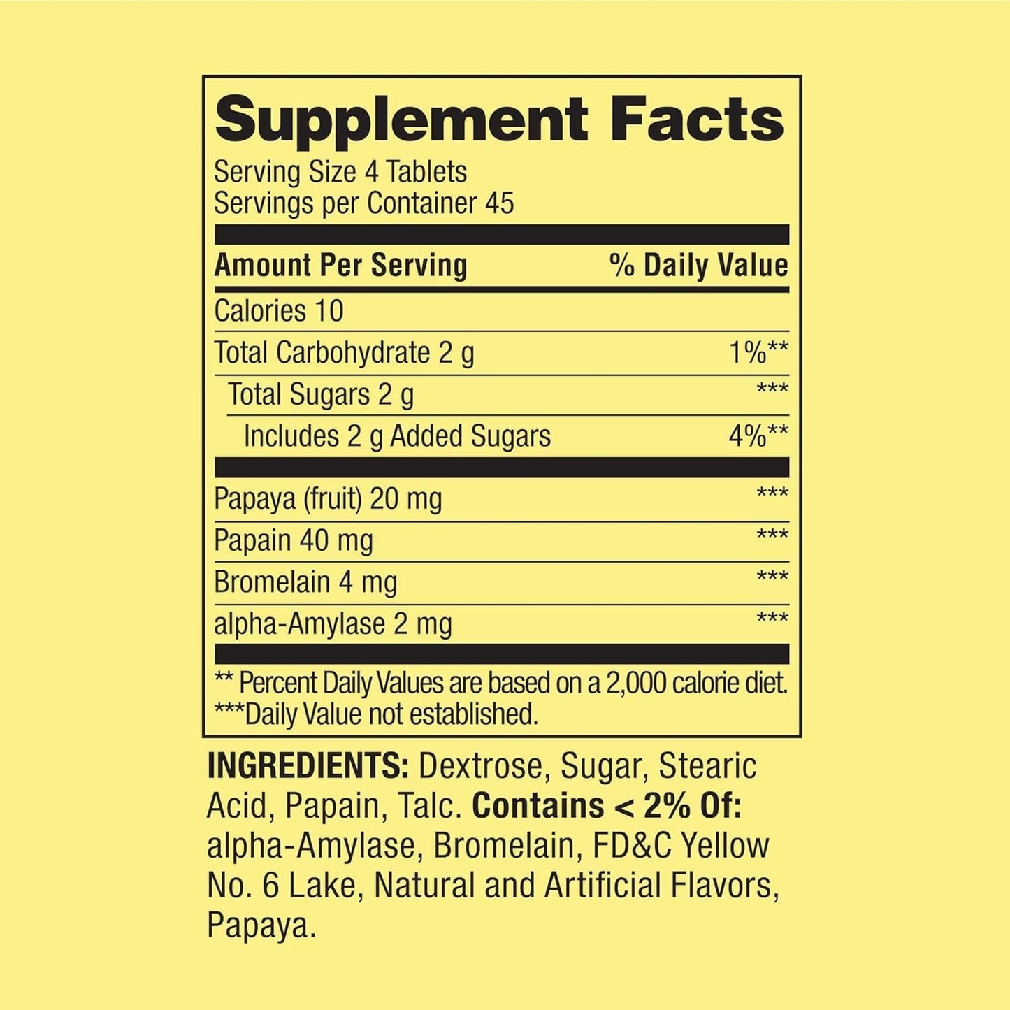 Basket Goods Papaya Enzymes Tablet 180 Count