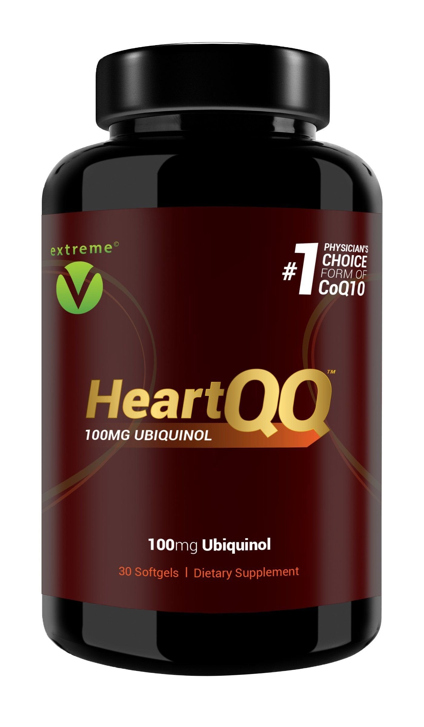 Extreme V, Inc HeartQQ High Absorption Ubiquinol (QH) 100mg Ubiquinol Softgels 30