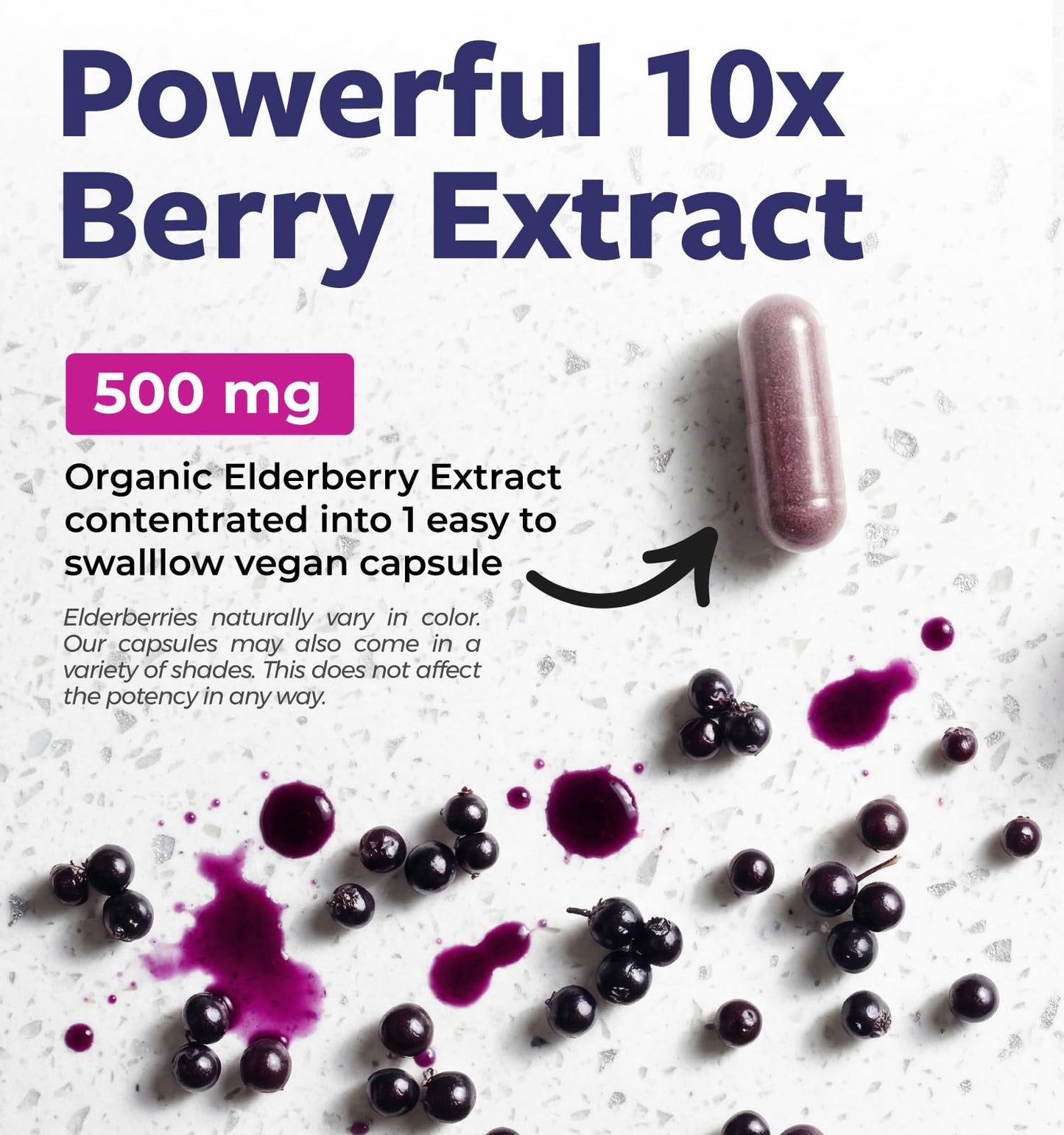 PURE CO Organic Elderberry Capsules, 120 Capsules