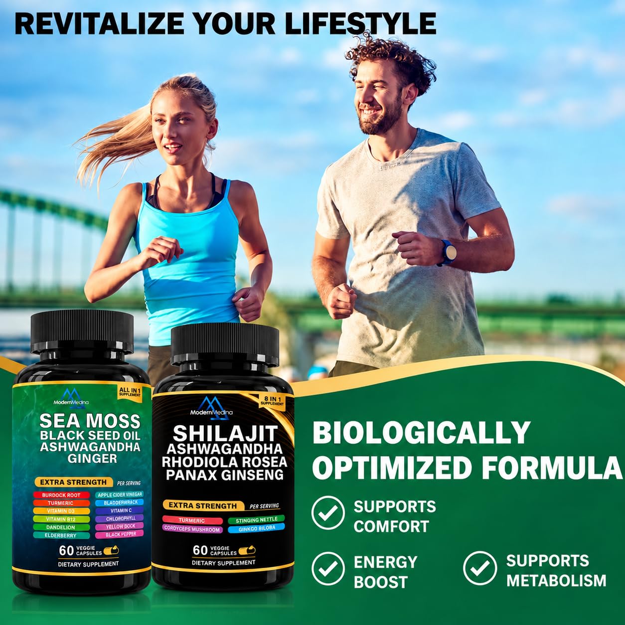 ModernMedina Sea Moss & Shilajit Capsules 120 Count