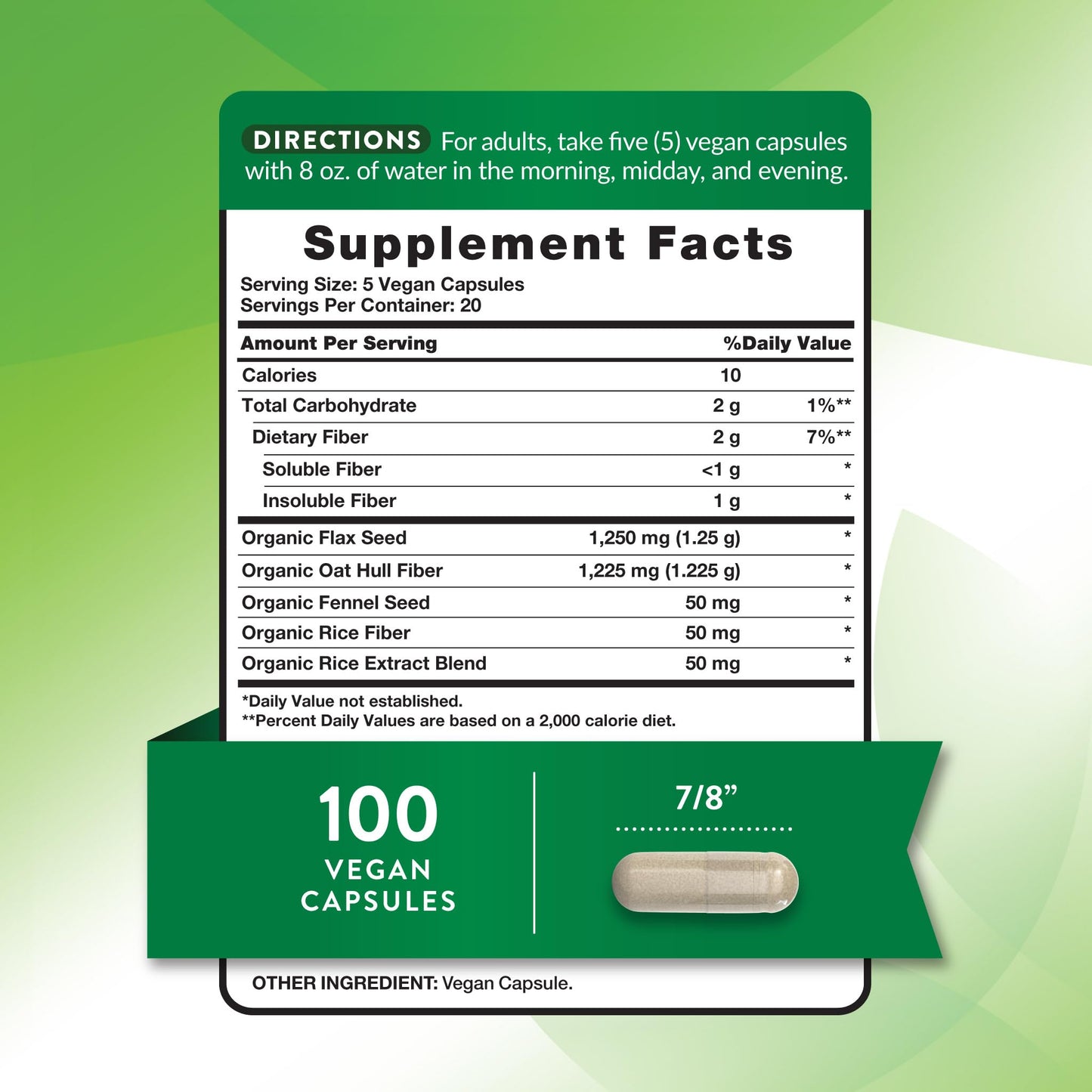 Nature's Truth Prebiotic Fiber Supplement Capsules, 100 Count
