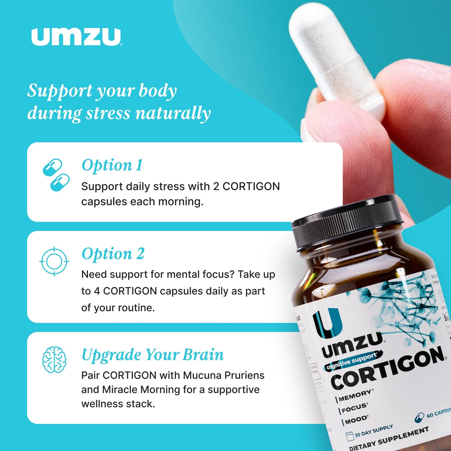 UMZU Cortigon Cortisol Support Supplement Capsule 30 Count