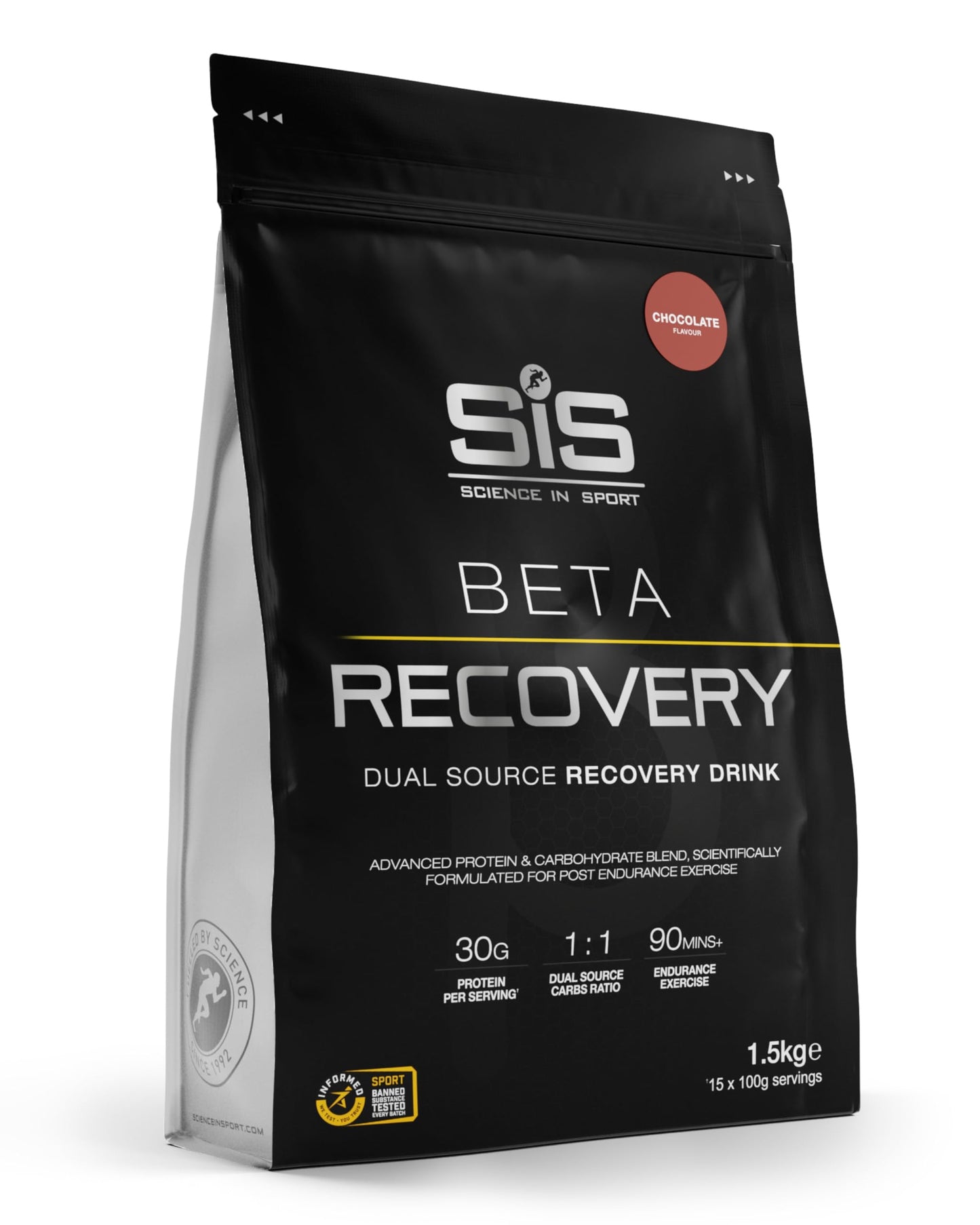 Science in Sport BETA Recovery Whey Protein Powder, Dual-Source Carbohydrate Blend, 52 Oz