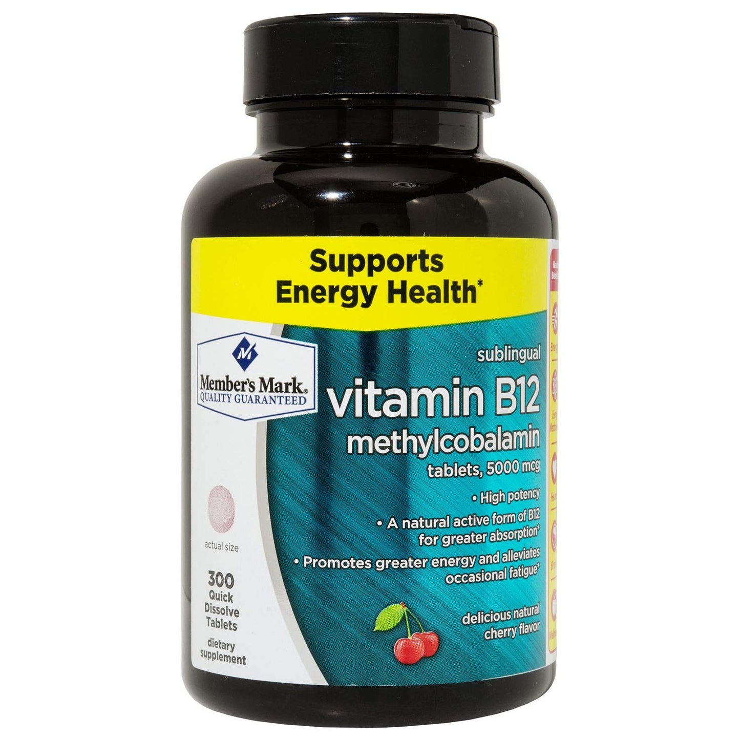Member's Mark Sublingual Vitamin B12 5000mcg Tablet, 1 Count