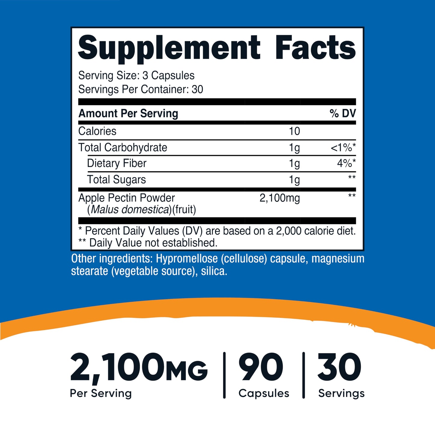 Nutricost Apple Pectin Capsules 2,100mg Per Serving, 90 Capsules