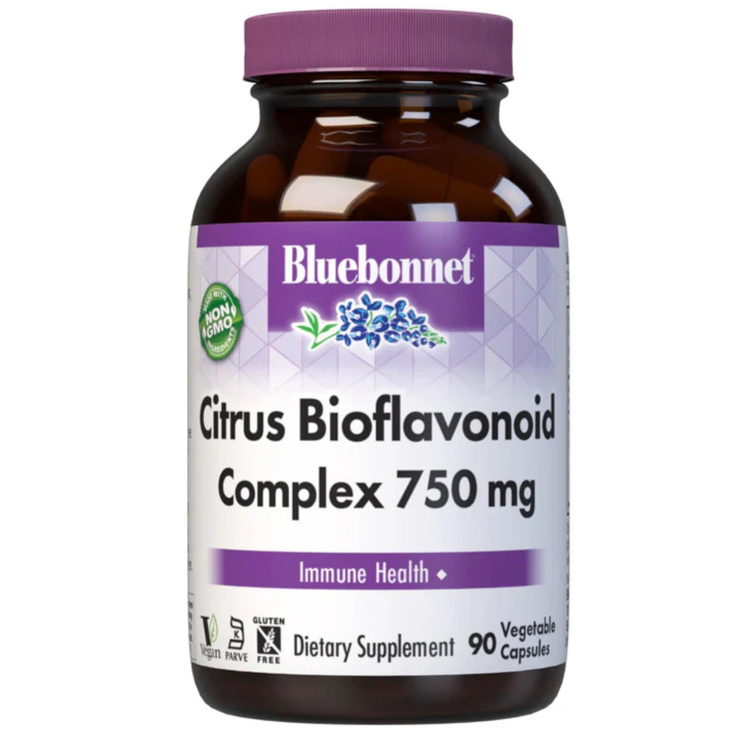 BlueBonnet Citrus Bioflavonoid Complex 750 mg Immune System Support - Hesperidin Citrus Bioflavonoids from Oranges Lemons Grapefruit & Limes, Non-GMO, Vegan, Gluten-Free, 90 Veggie Capsules