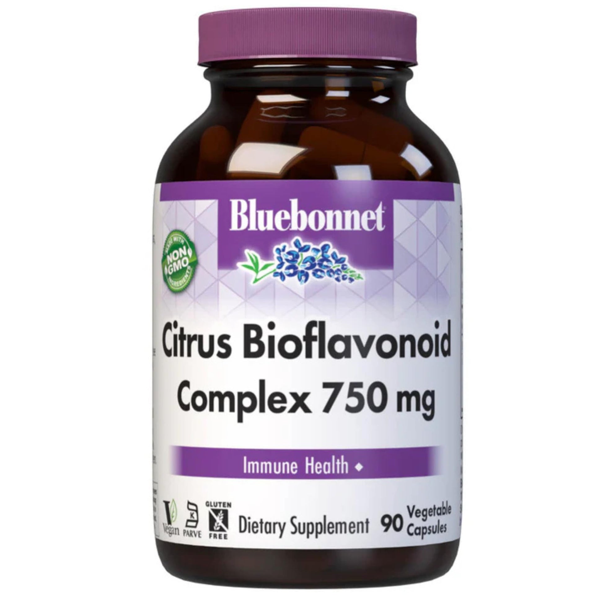 BlueBonnet Citrus Bioflavonoid Complex 750 mg Immune System Support - Hesperidin Citrus Bioflavonoids from Oranges Lemons Grapefruit & Limes, Non-GMO, Vegan, Gluten-Free, 90 Veggie Capsules