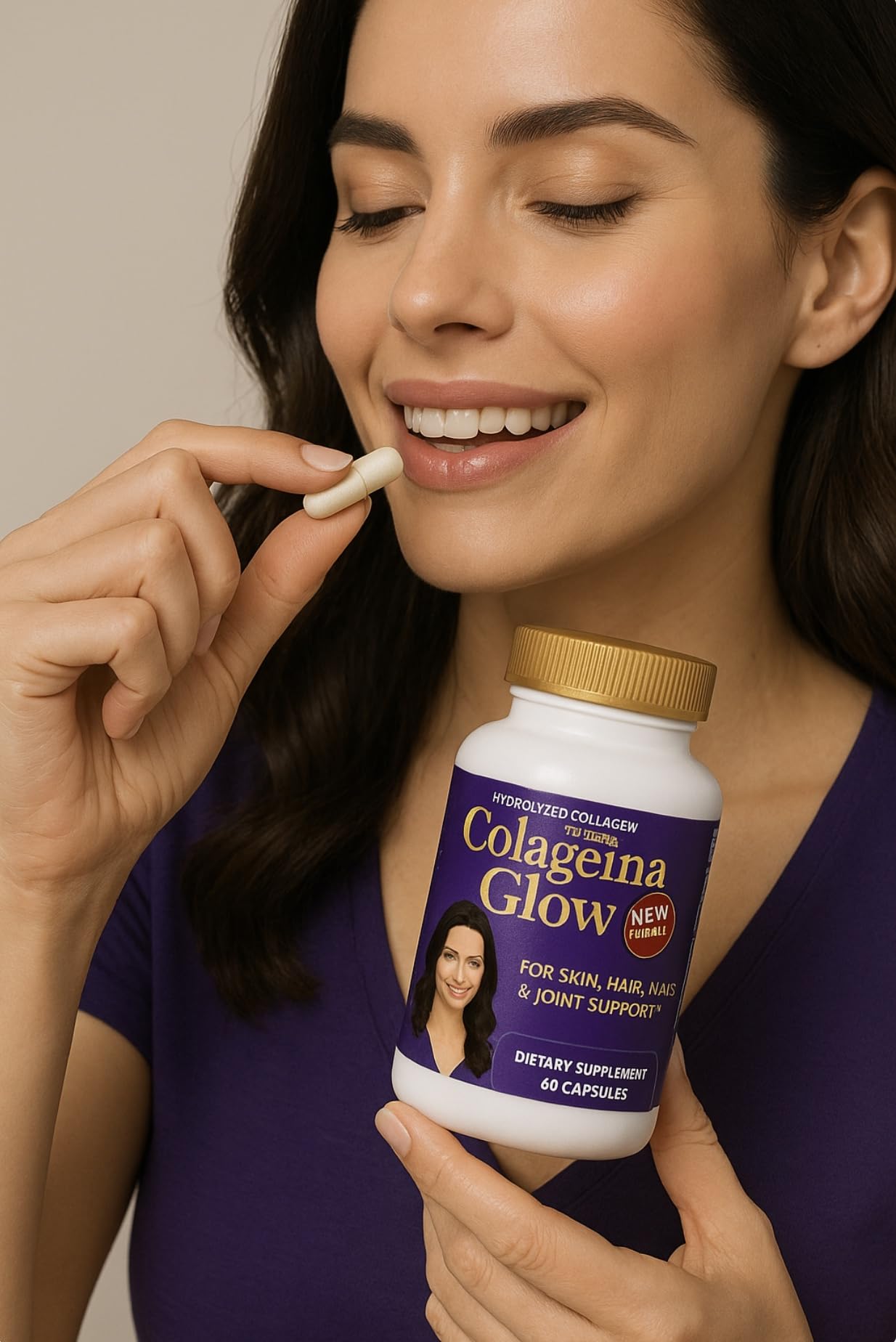 Generic Colageina Glow Hydrolyzed Collagen Supplement 60 Capsules