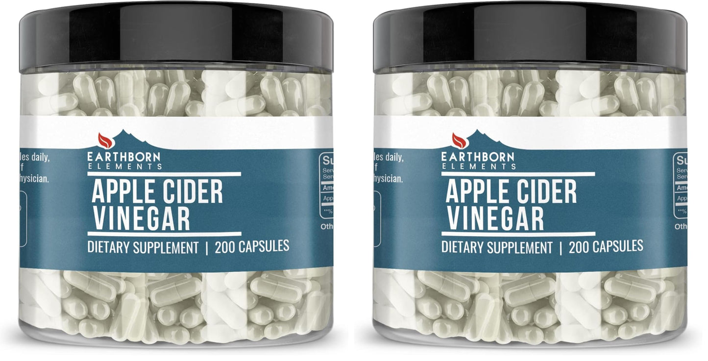 Earthborn Elements Apple Cider Vinegar Capsules, 400 Capsules