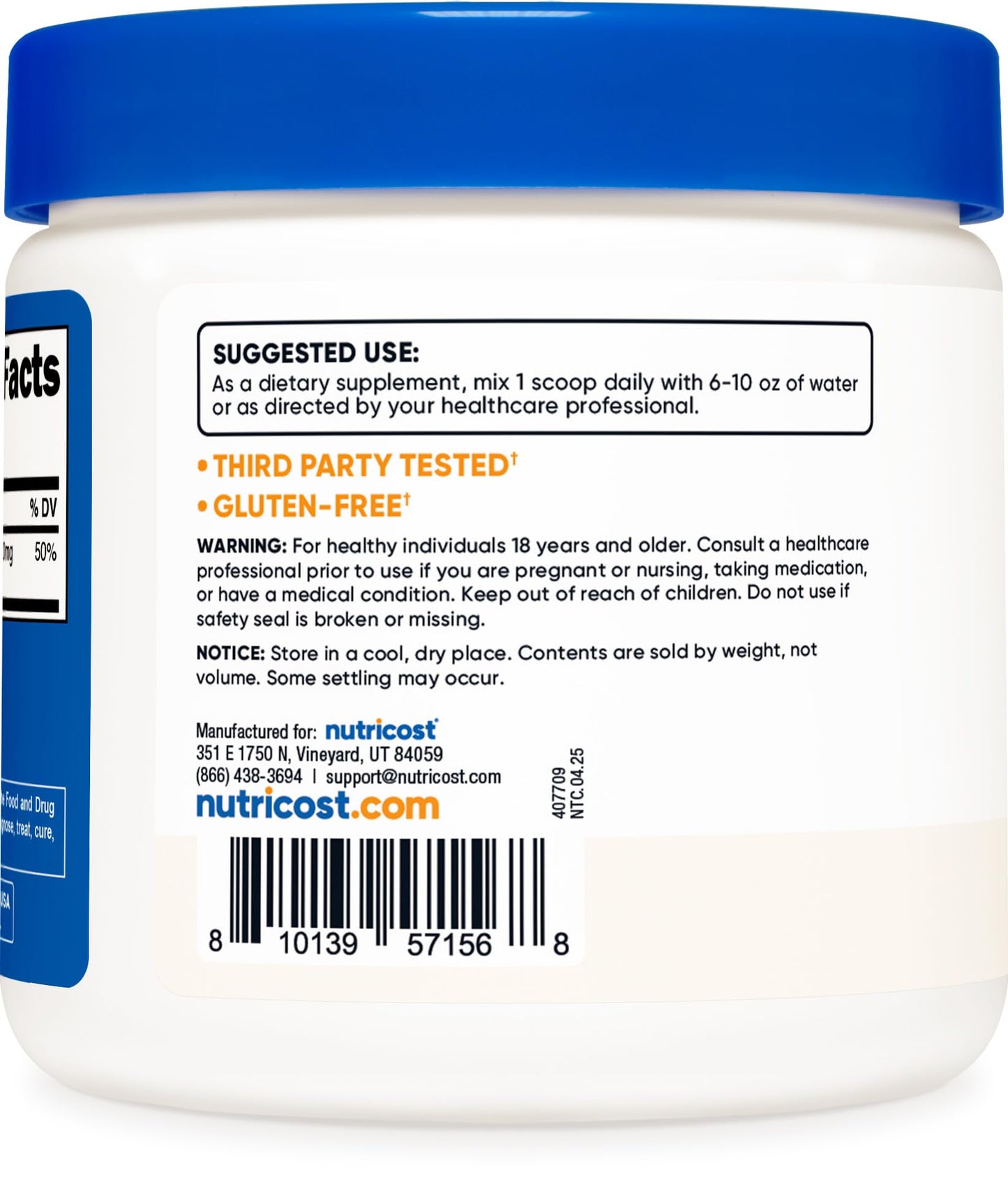 Nutricost Magnesium Glycinate Powder, 8.82 oz