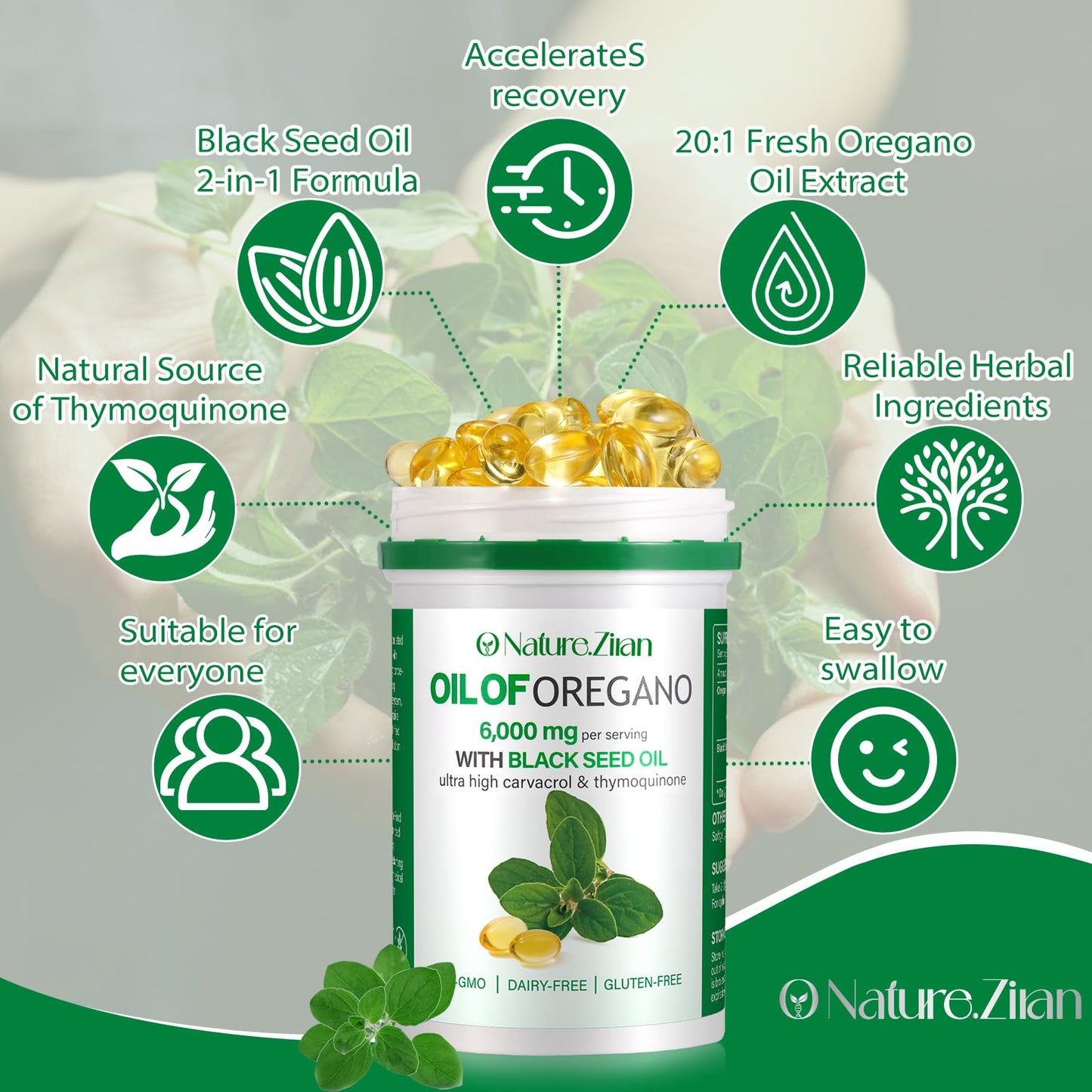 O NATURE ZIRAN Oil of Oregano Capsule 120 Count