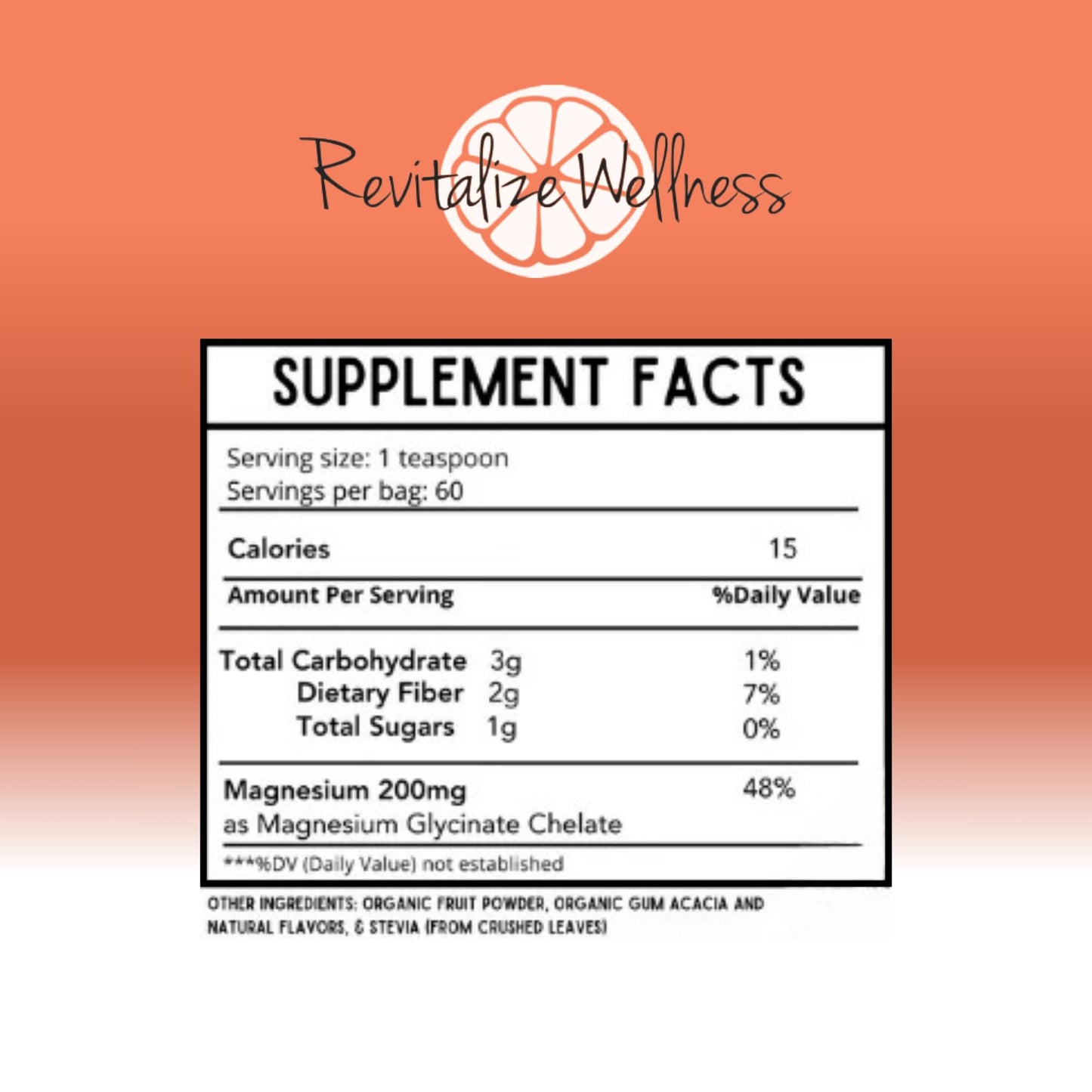 Revitalize Wellness Mag Defense Powder Magnesium Glycinate Chelate 200 mg, 6.75 Ounce