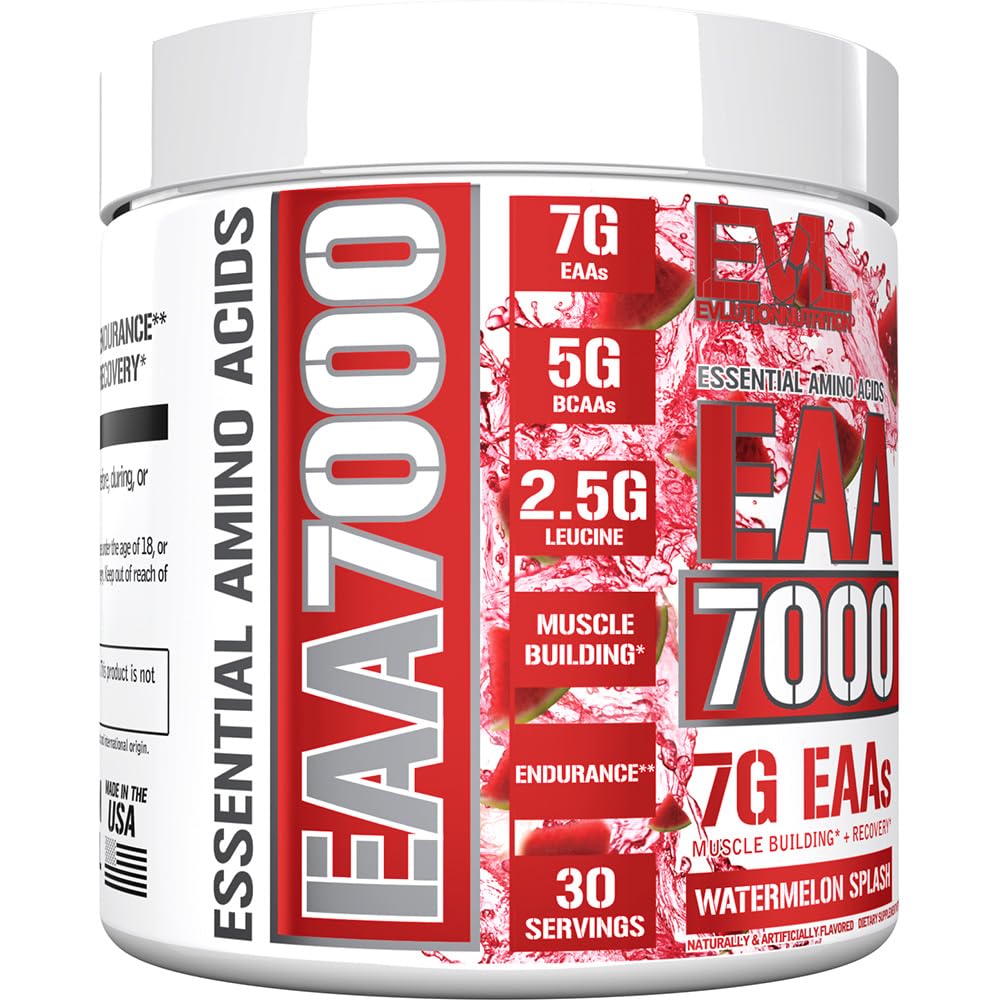 Evlution EAA7000 Pre & Post Workout Powder Watermelon Splash 9.9 oz, 30 Servings