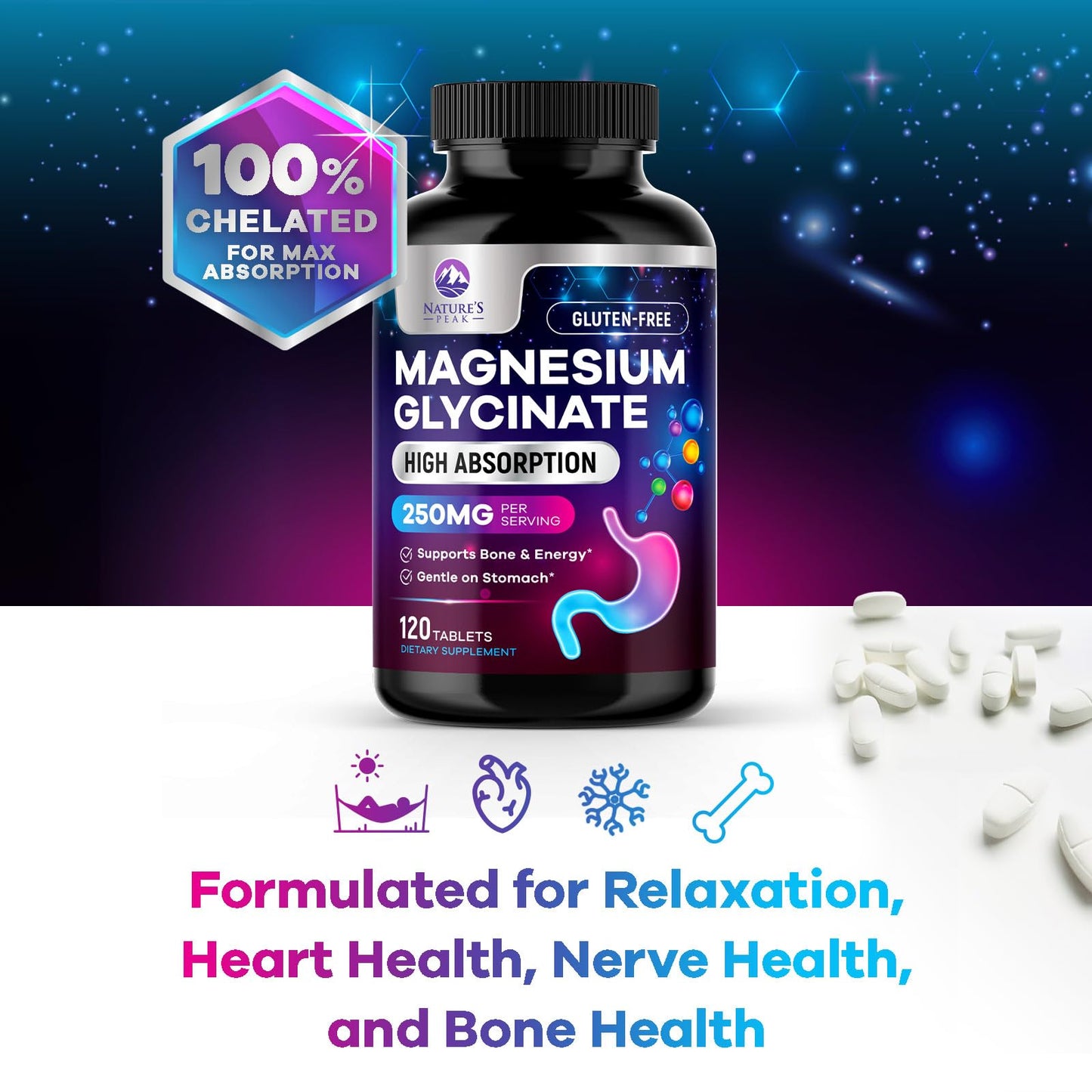 Nature's Peak Magnesium Glycinate Capsules 120 Count