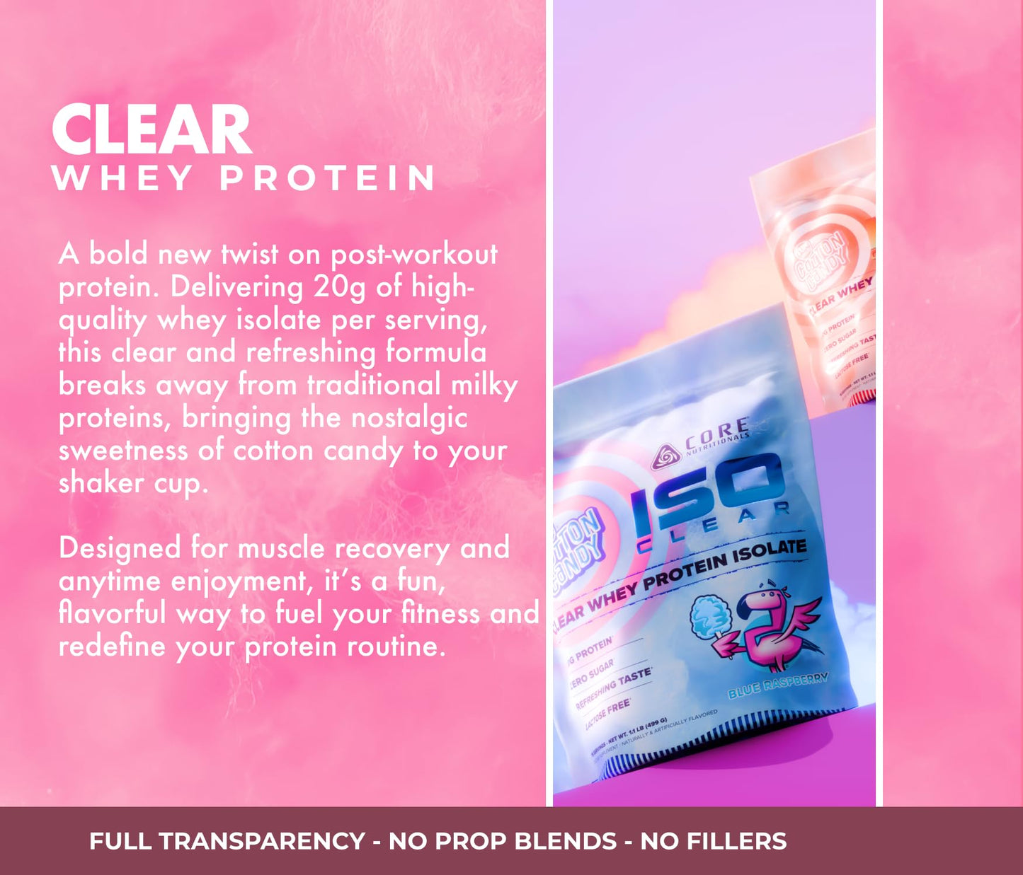 Core Nutritionals Iso Clear Whey Protein Isolate Powder 17.6 oz