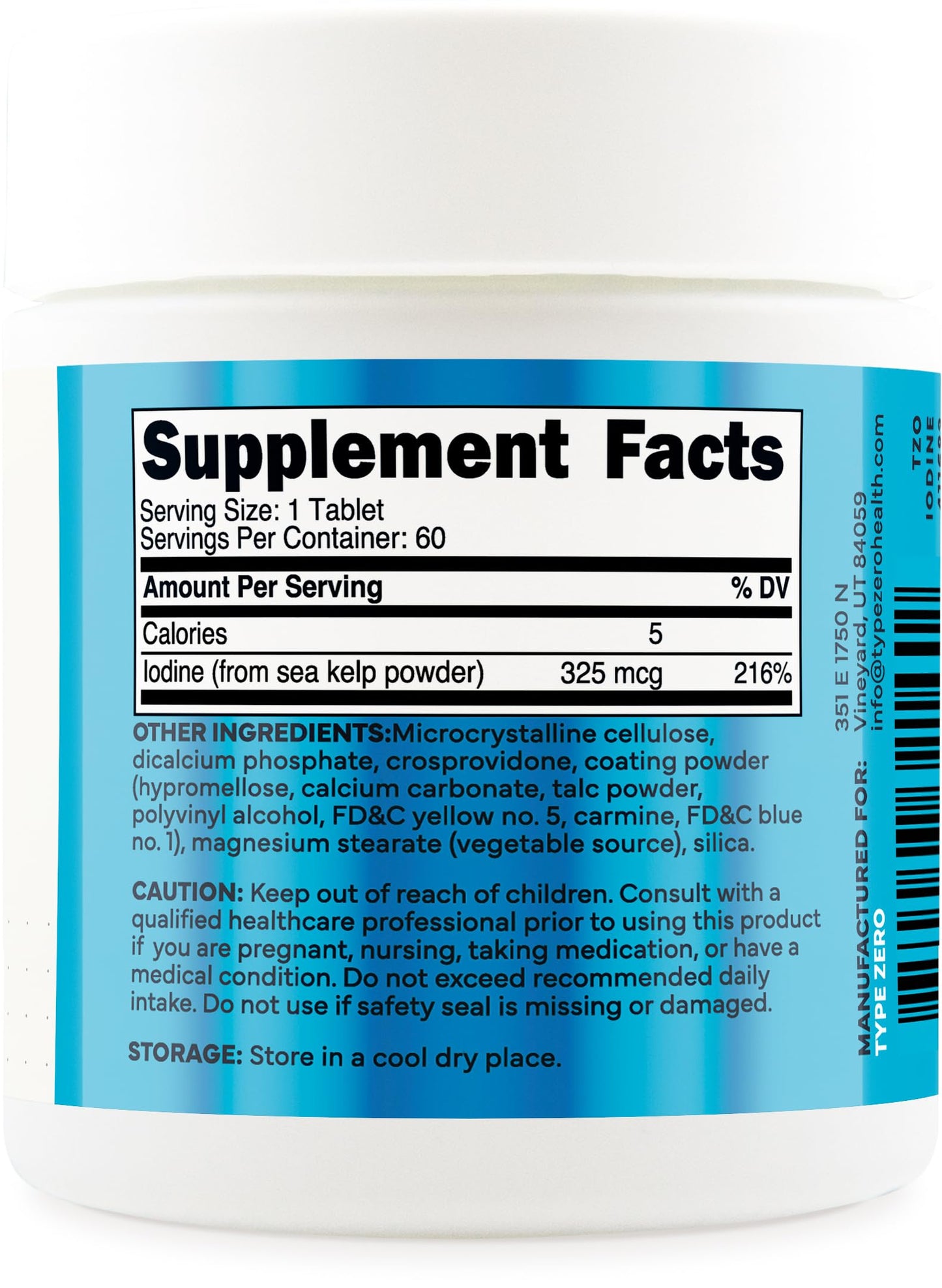 Type Zero Clean Iodine Tablets Powder, 1 Ounce