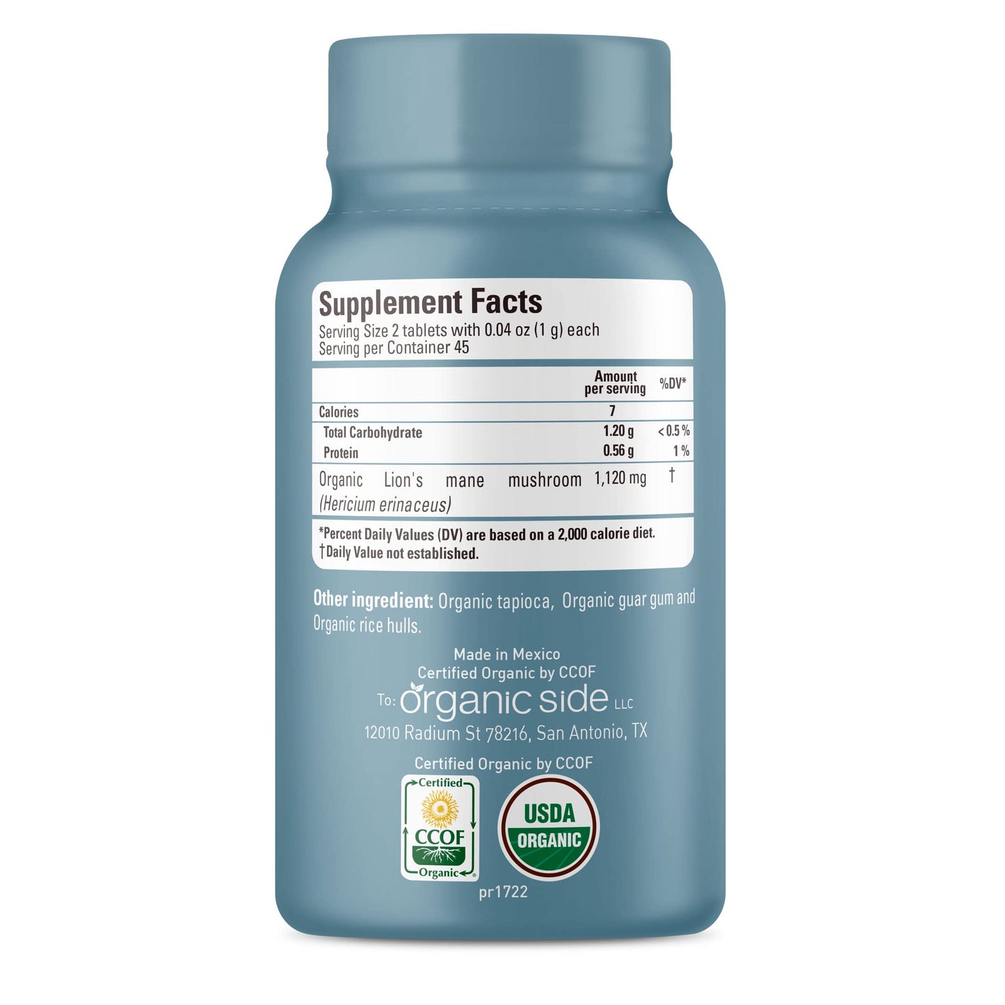 OS Organic Side Lions Manes Mane Tablets 90 Tablets