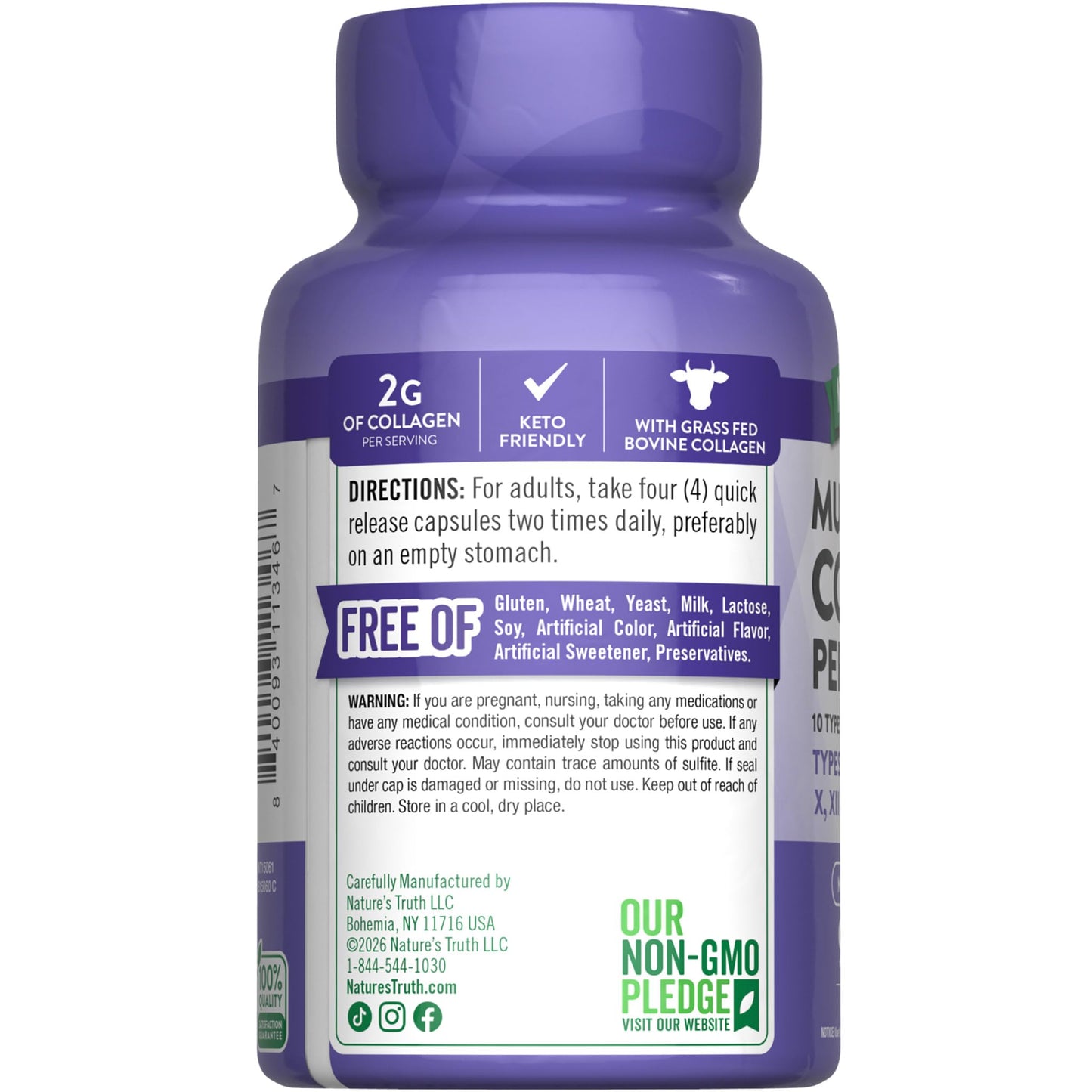Nature's Truth Multi Collagen Peptides Capsules 90 Count