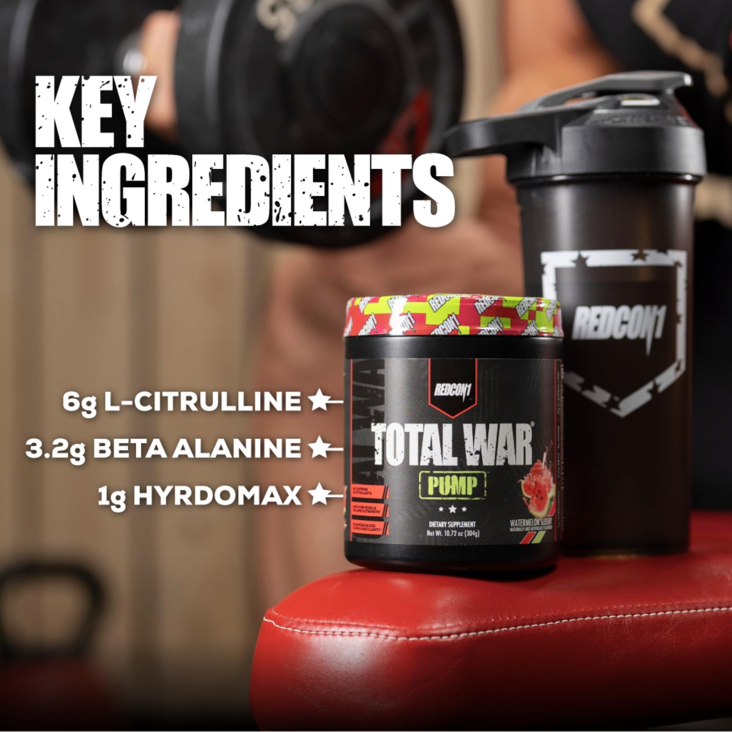 REDCON1 Total War Pump Non Stim & Caffeine Free Pre Workout Powder, 10.72 oz