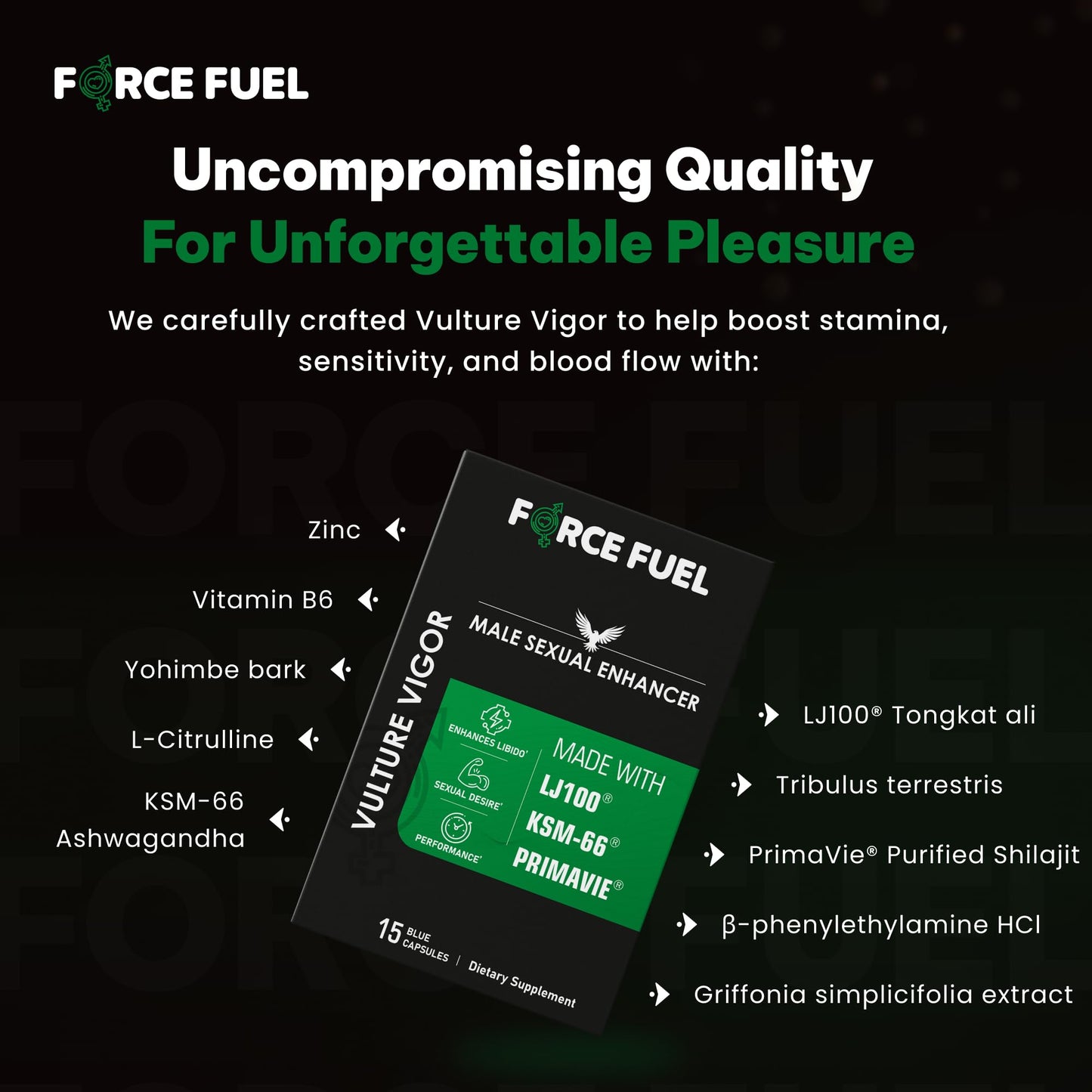 FORCE FUEL Sex Pills for Men Capsules, 15 Count