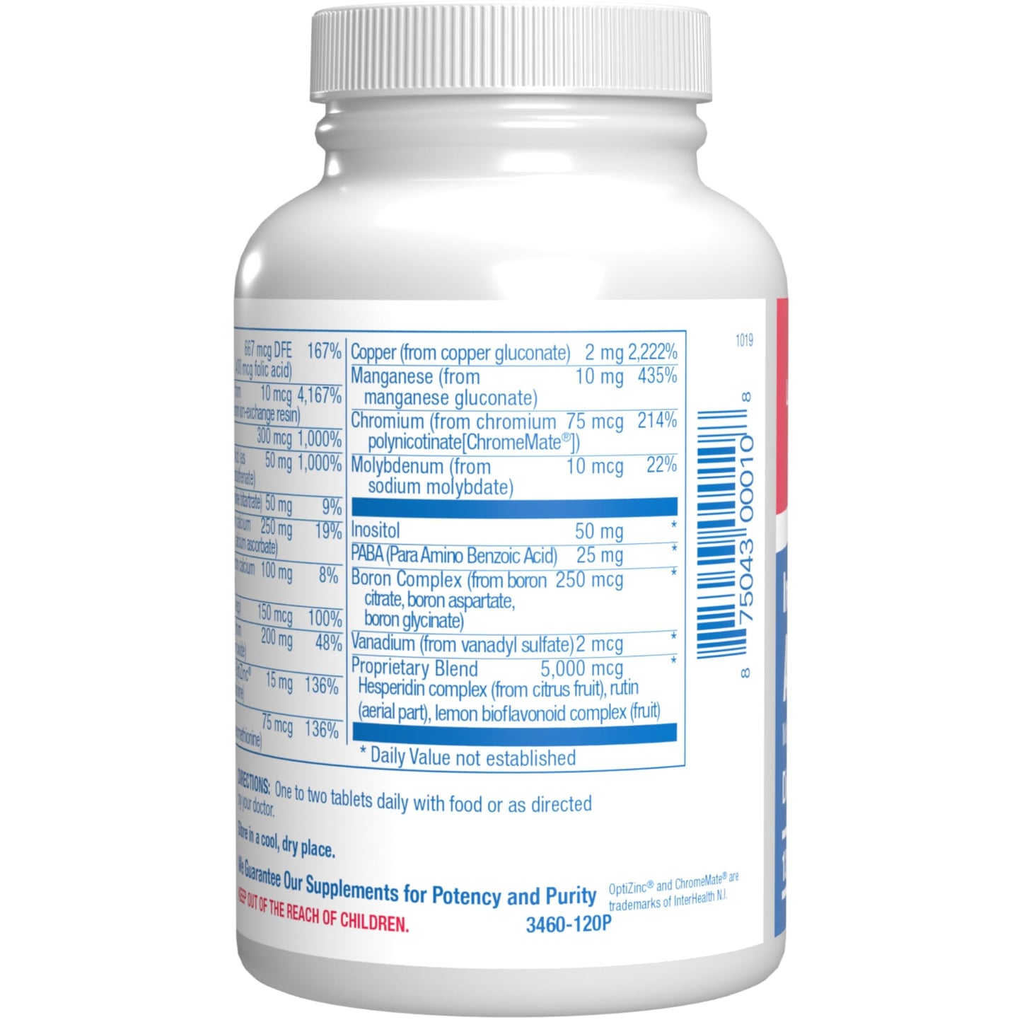 Anabolic Laboratories Iron Free Daily Multivitamin for Men and Women 120 Tablets