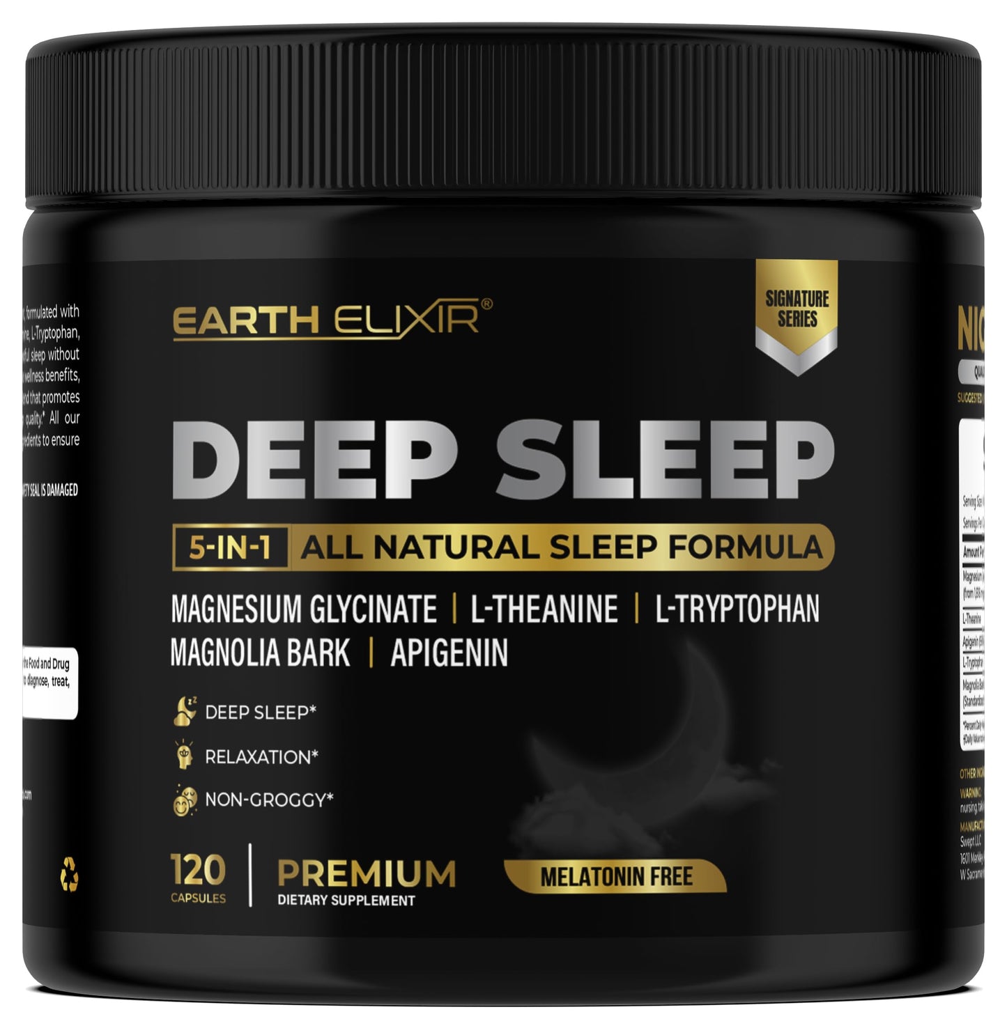 Earth Elixir Melatonin Free Sleep Aid for Adults Capsule 90 Count