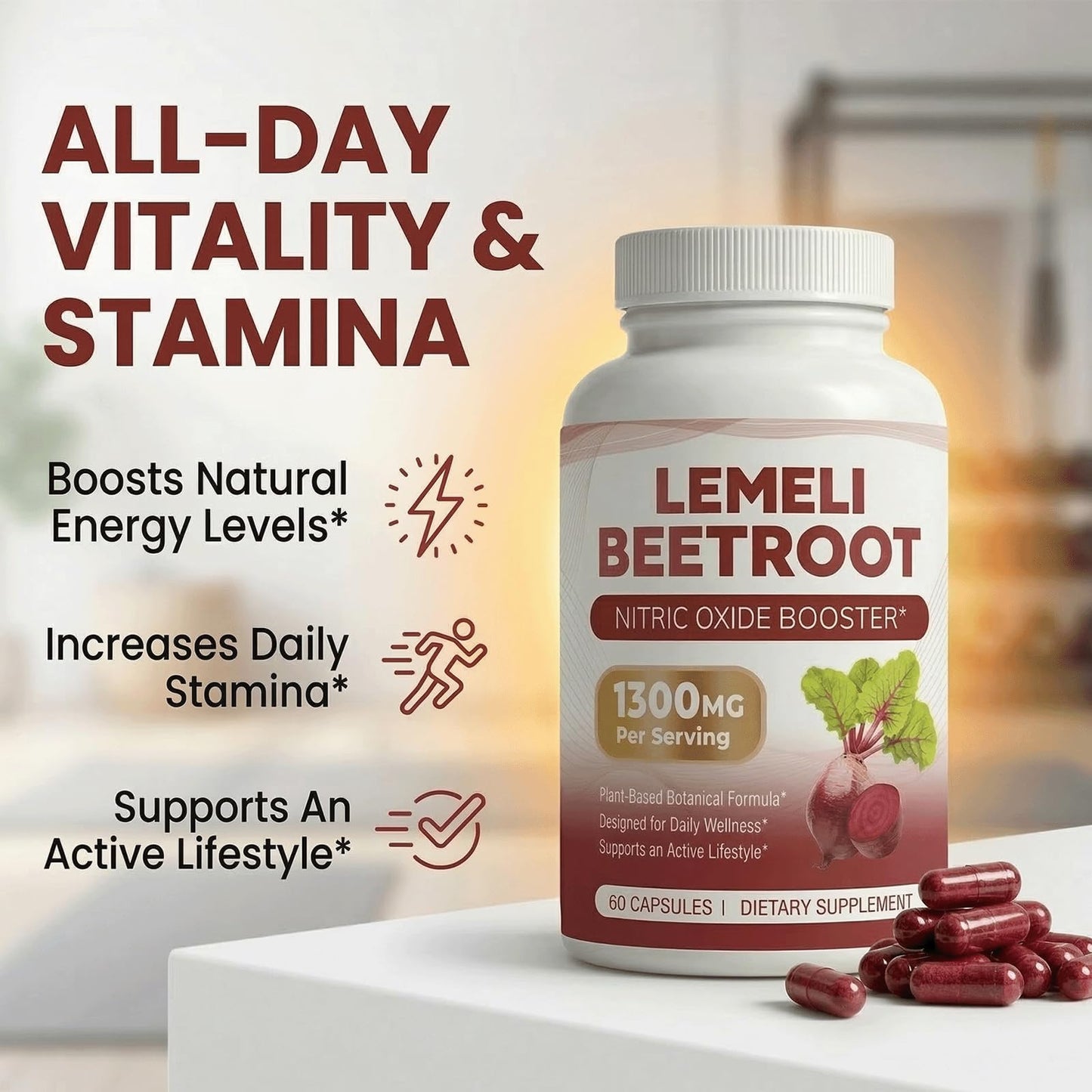 LEME LI BEETROOT Beet Root Supplement Capsule, 1 Count