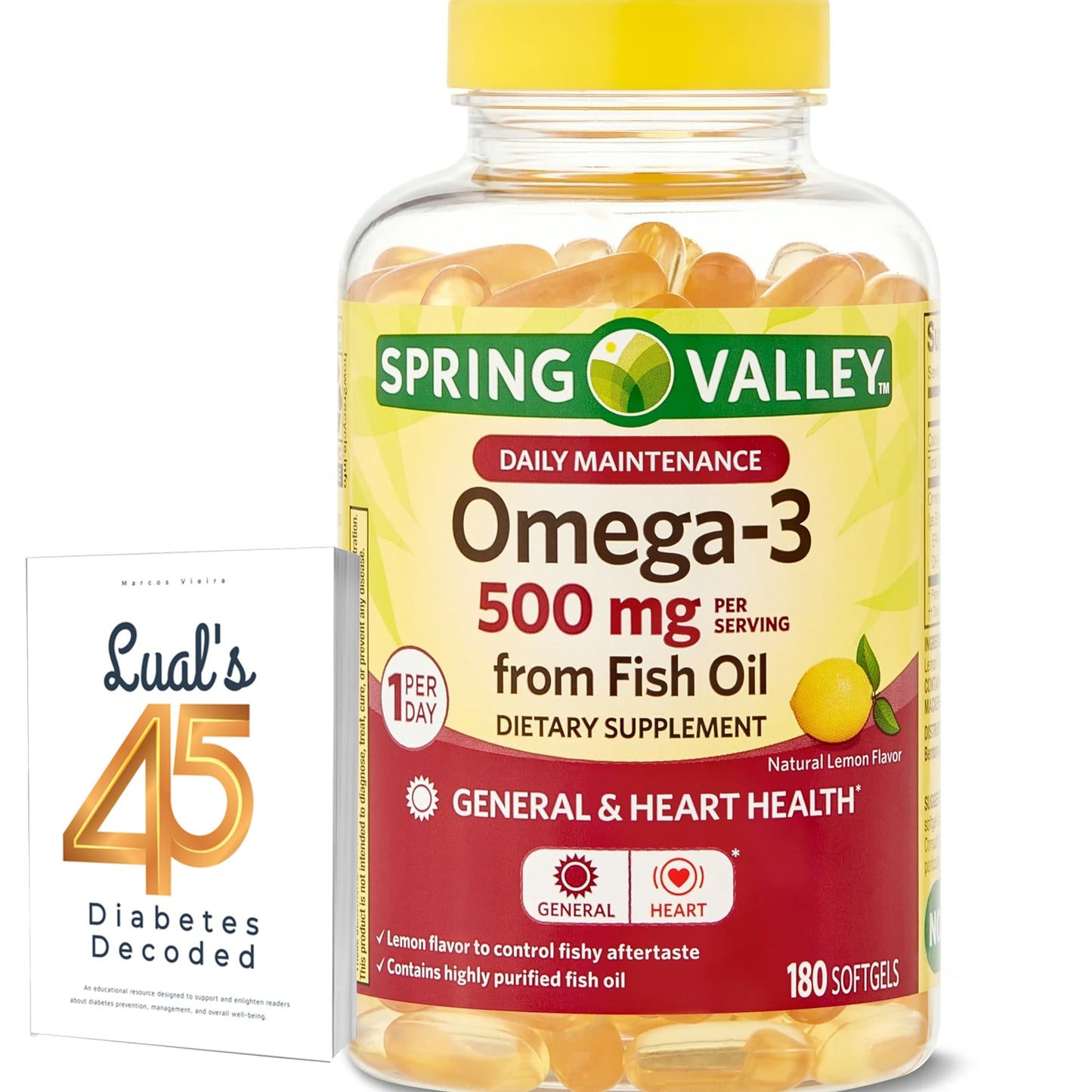 LUAL Omega-3 500 mg Softgels, 180 Count