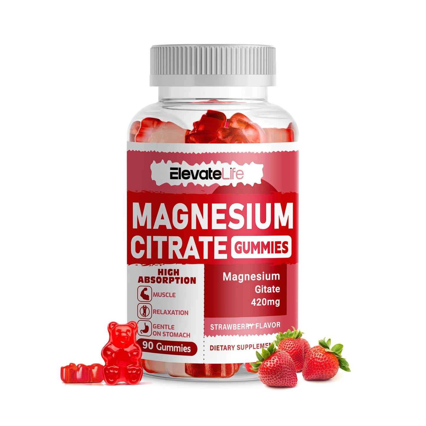 ElevateLife Magnesium Glycinate Gummies 1000mg 60 Count
