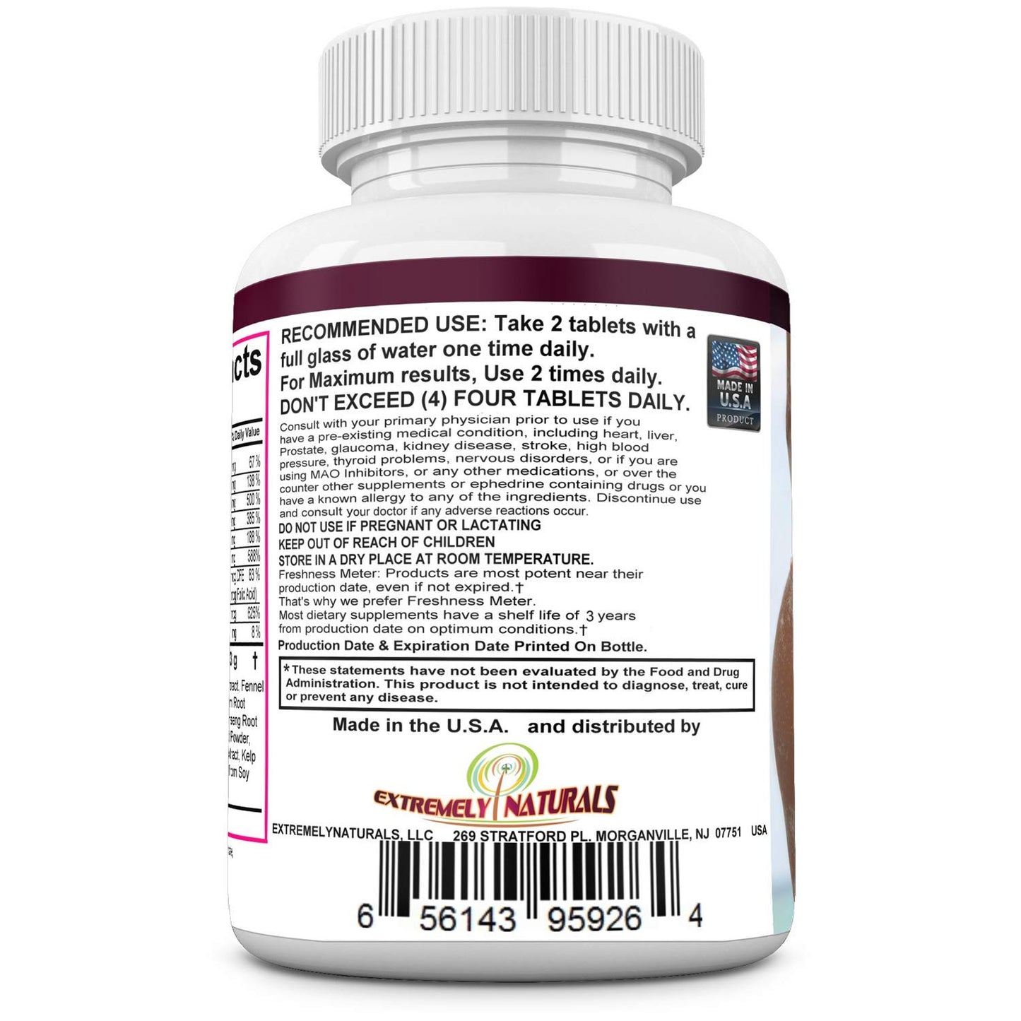 EXTREMELY NATURALS Buttaholic Female Butt Enlargement Pills 60 Tablets