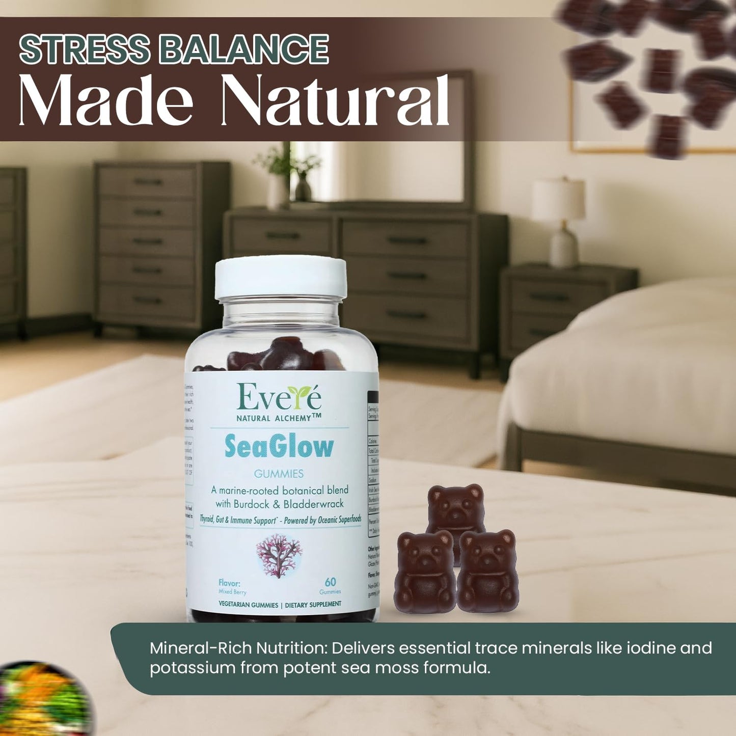 The EverÉ Natural Alchemy Sea Moss with Bladderwrack & Burdock Root Powder, 2.12 Ounce