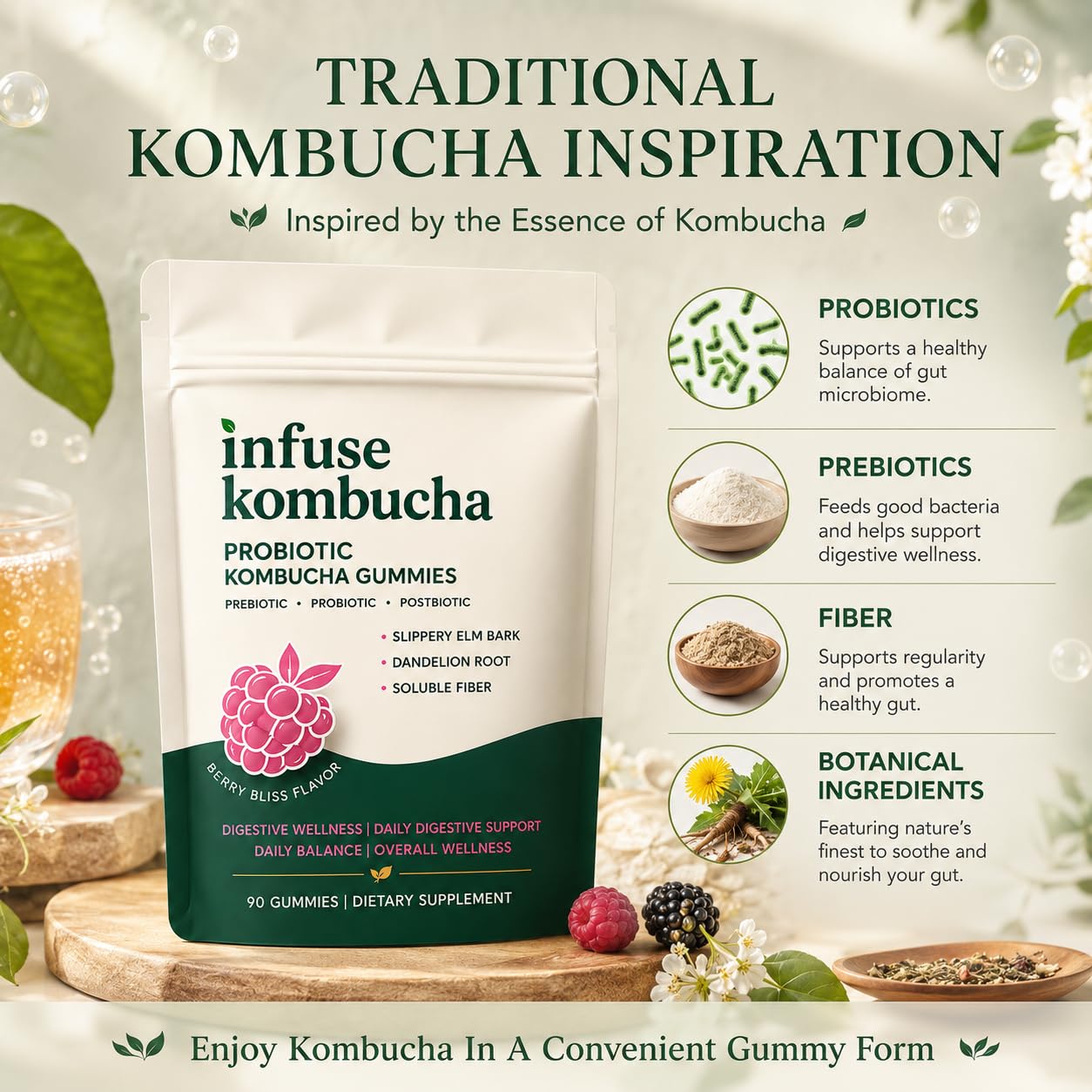 Pillow Daddy Infuse Probiotic Kombucha Gummies Gummy 1