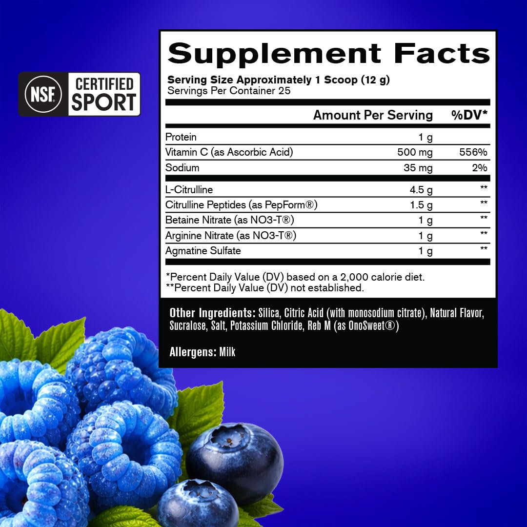 BARE PERFORMANCE NUTRITION BPN Pump Pre-Workout Muscle Pump Enhancer w/L-Citrulline Powder 10.6 Ounce