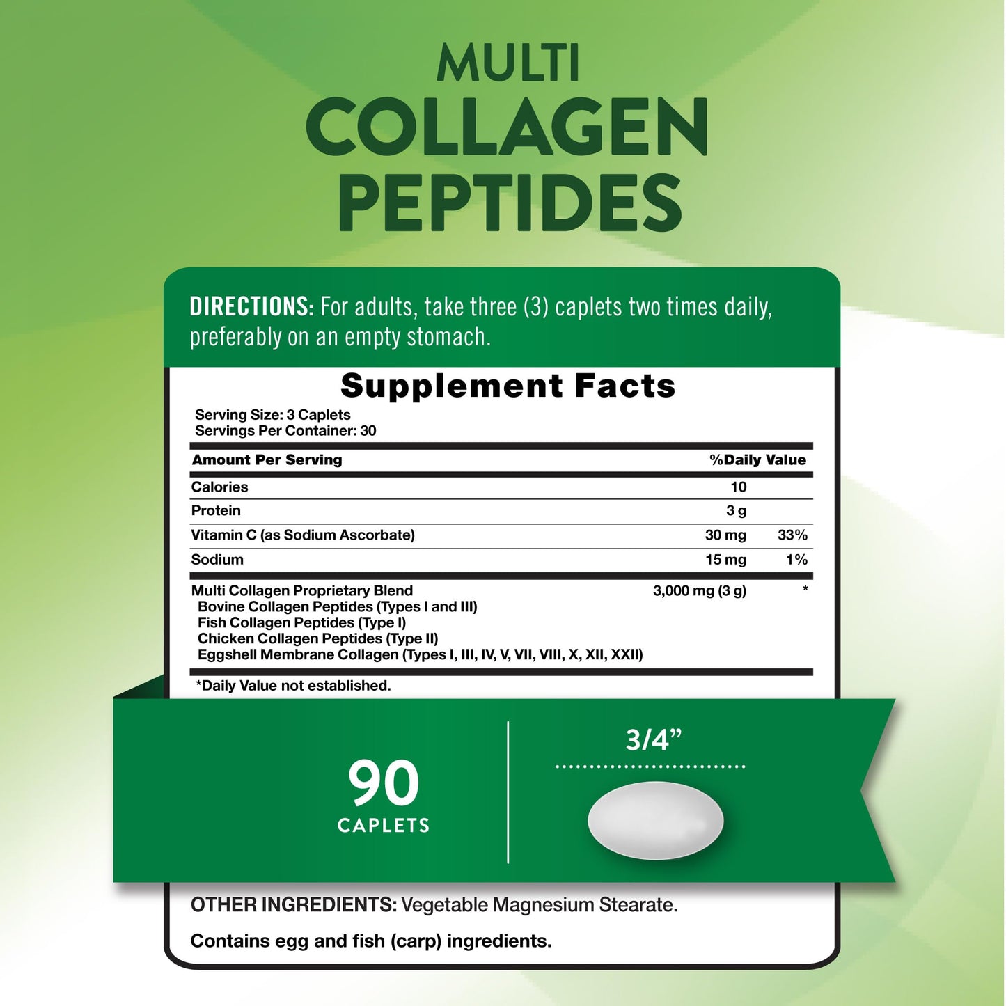 Nature's Truth Multi Collagen Peptide Caplets 90 Count