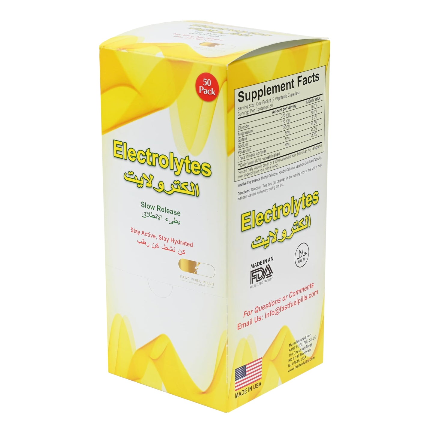 Fast Fuel Pills Electrolyte Pills for Hydration Capsules 50 Capsules