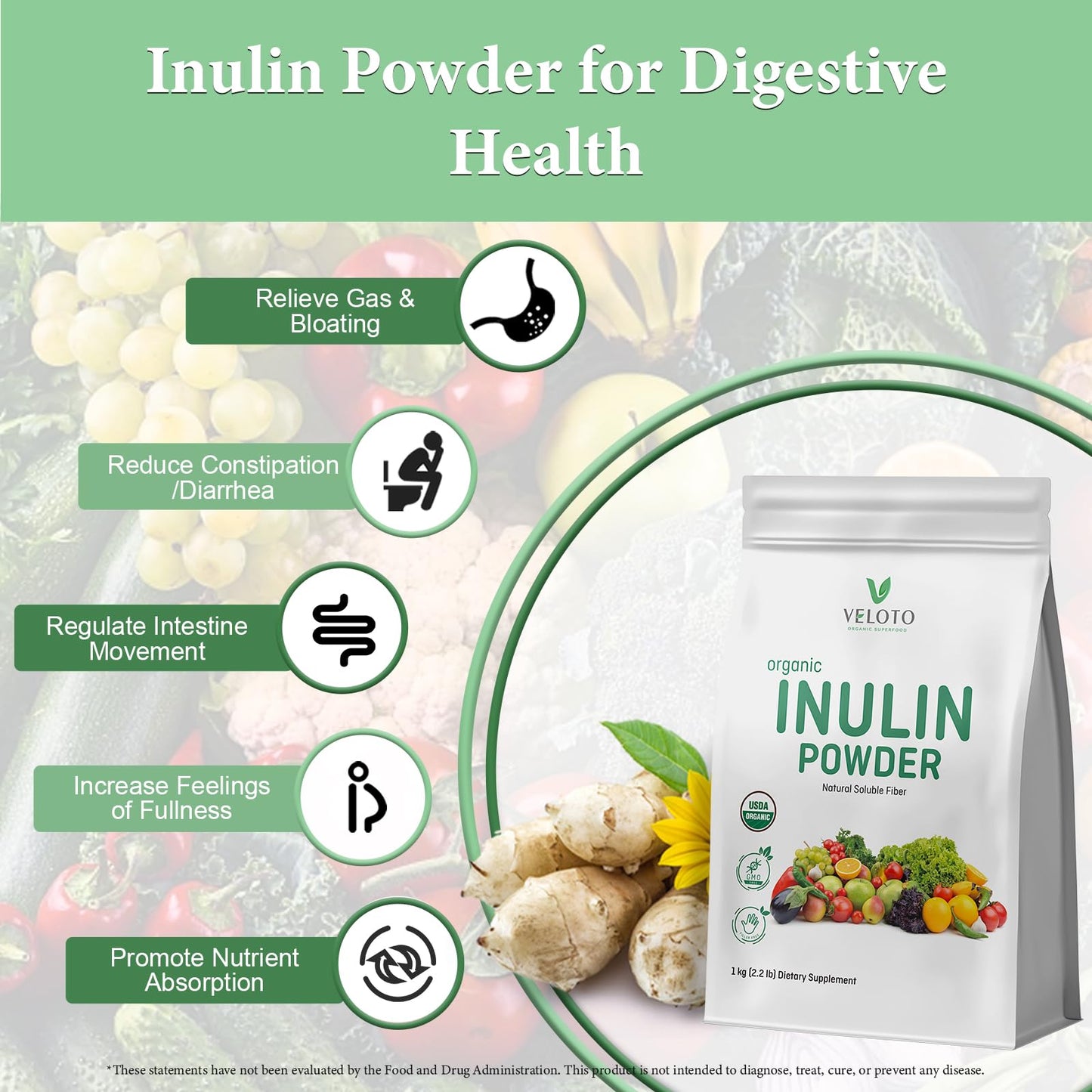 VELOTO Organic Inulin Powder 35
