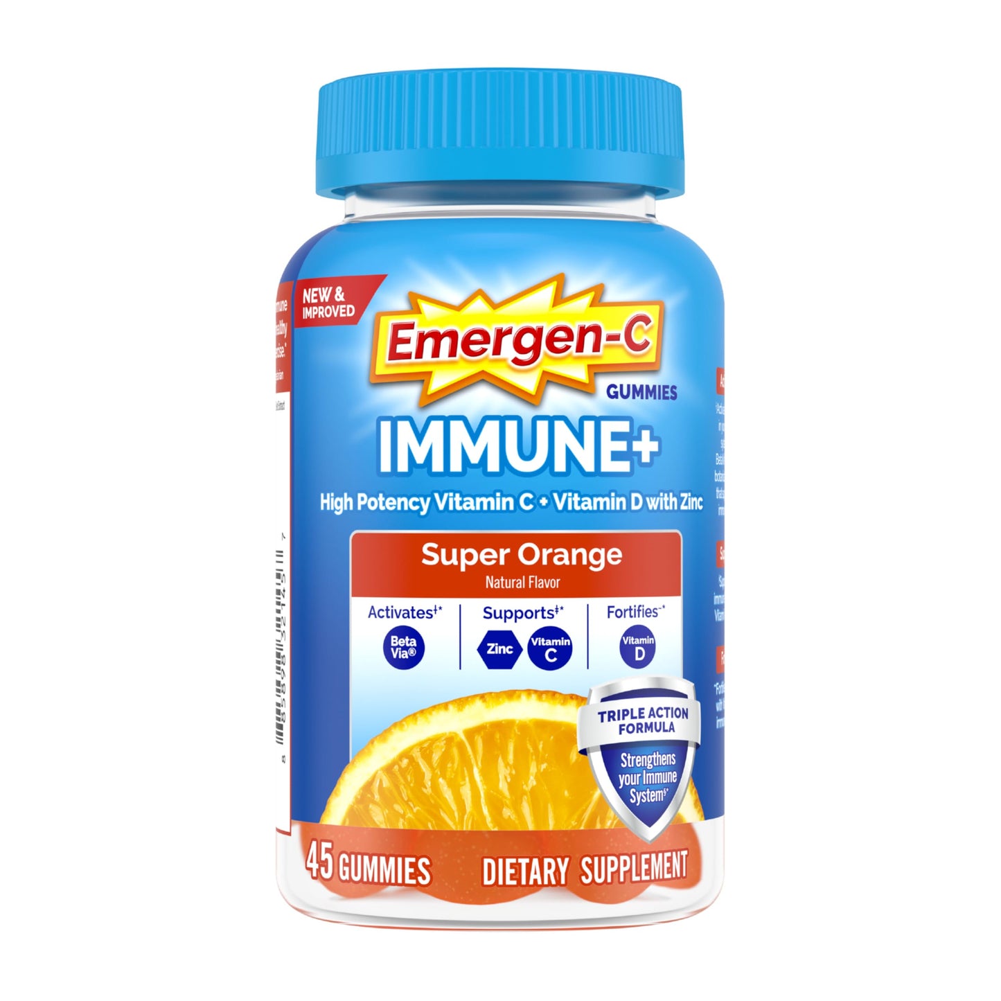 HALEON Emergen-C Immune+ Triple Action Immune Support Gummies, 45 Count