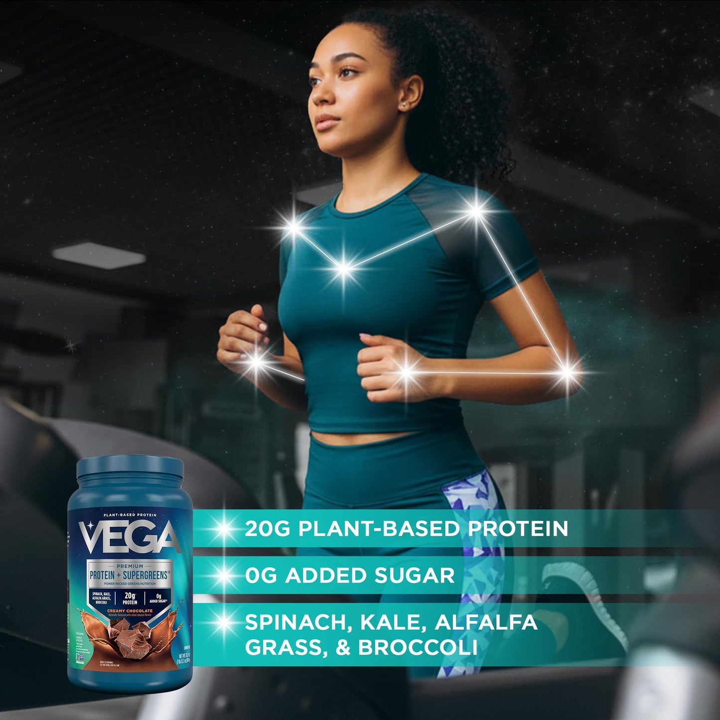 Vega Premium Protein + Supergreens Protein Powder, Chocolate, 28.8 oz