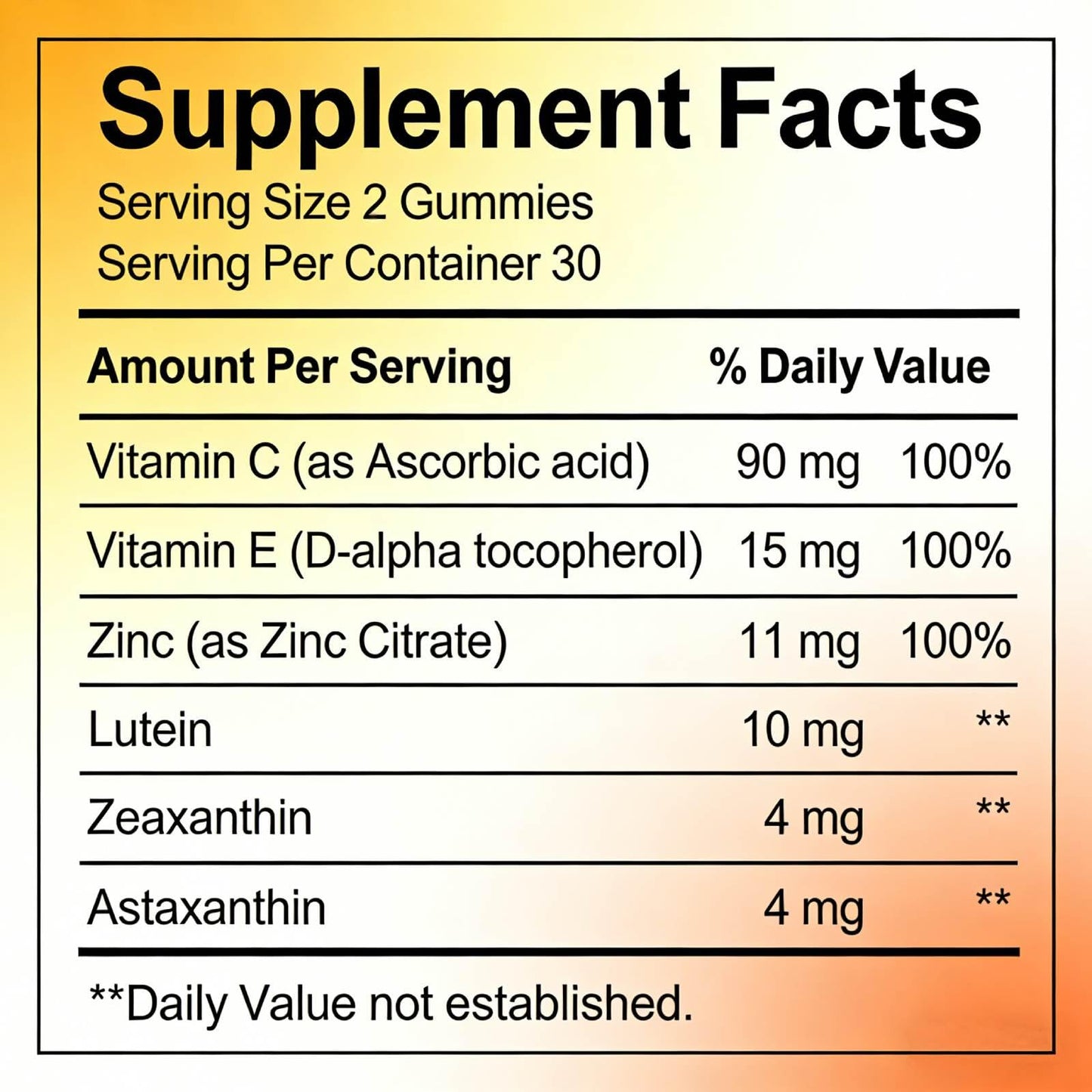HZSprance Lutein & Zeaxanthin Gummies 60 Count