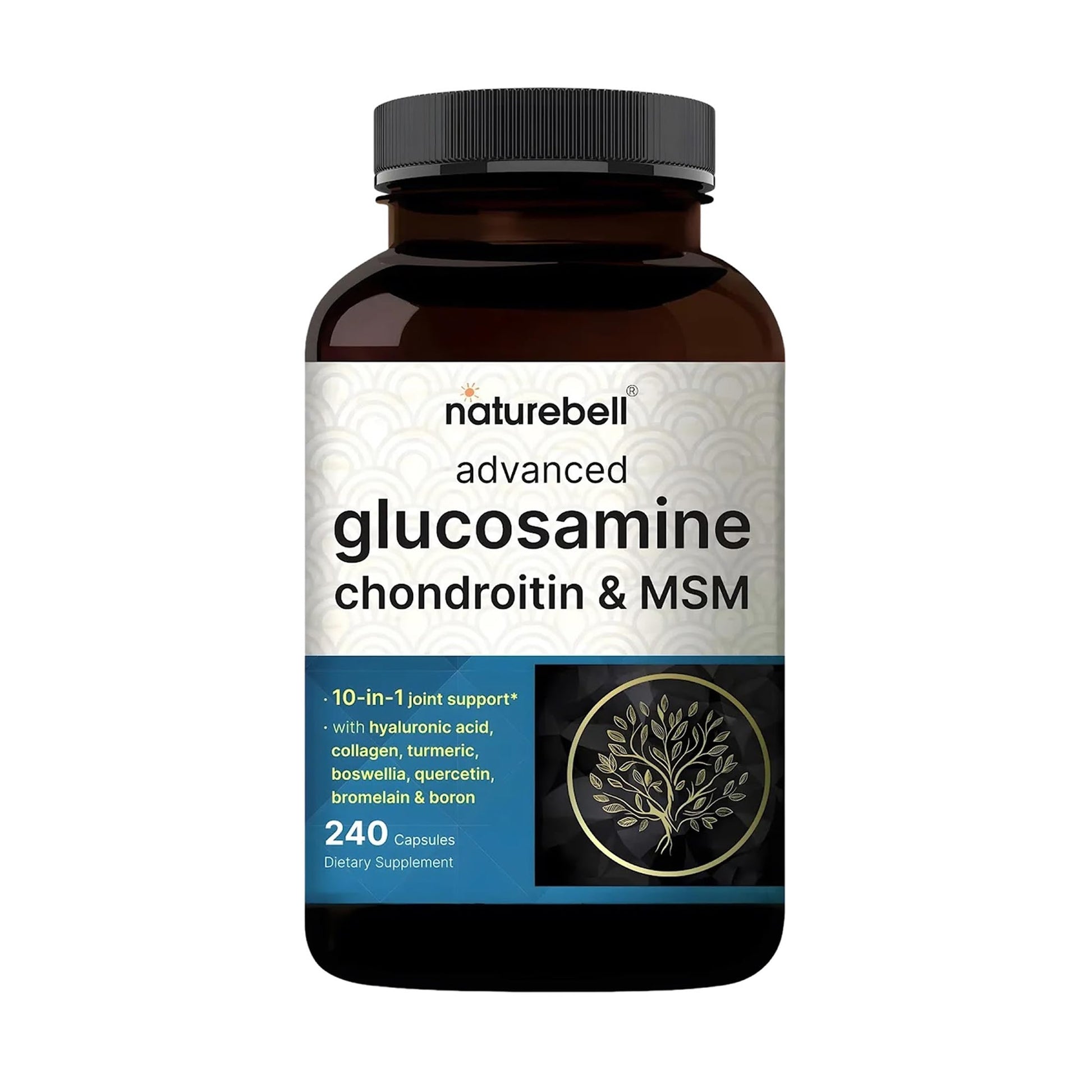 NatureBell Glucosamine Chondroitin & MSM 10-in-1 Joint Support Capsules 240 Count