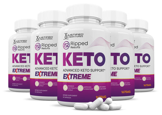 Justified Laboratories Ripped Results Keto ACV Extreme 1675MG Keto Support Blend Capsule 300 Capsules