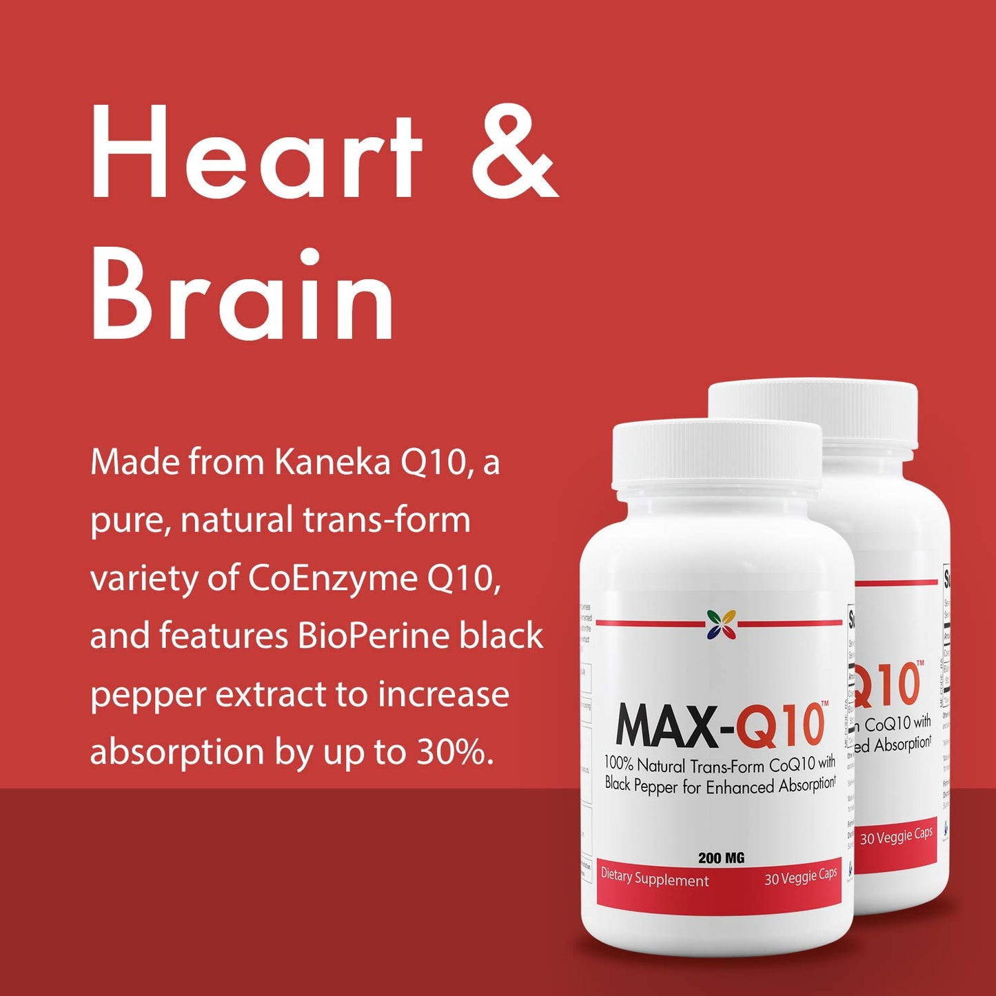 Stop Aging Now MAX-Q10 CoQ10 200 mg Capsules, 30 Count
