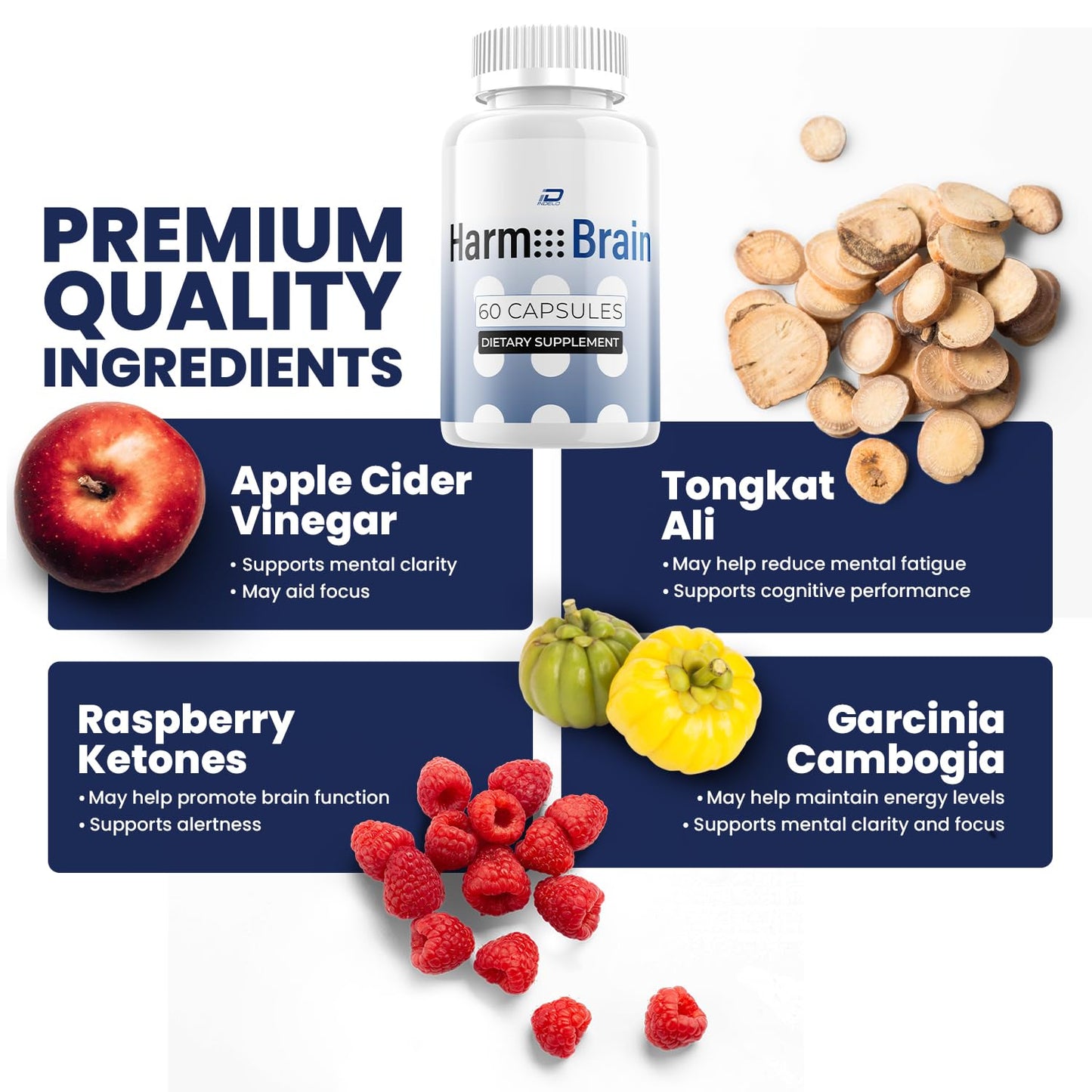 Indelo Harm Brain Advanced Formula Supplement 180 Capsules