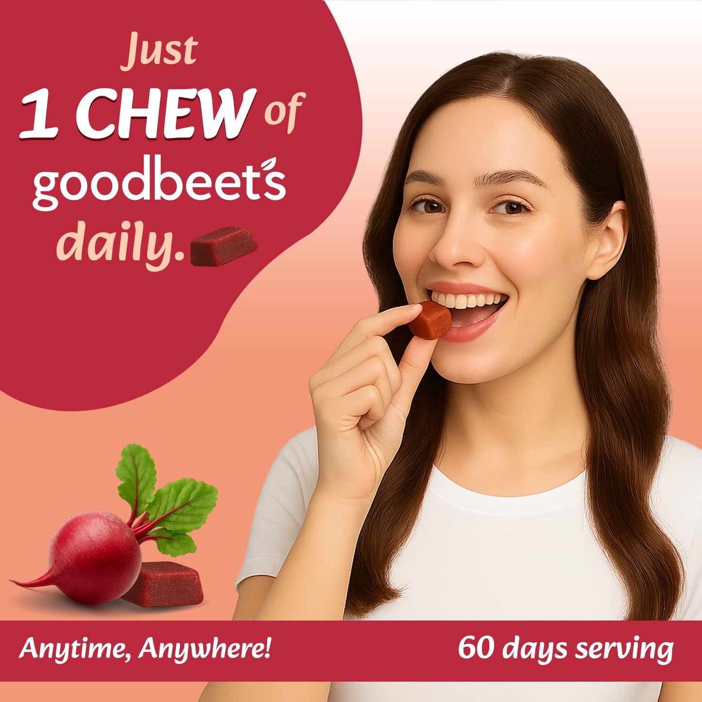 HERBAL DAILY Goodbeets Soft Chews 60 Count