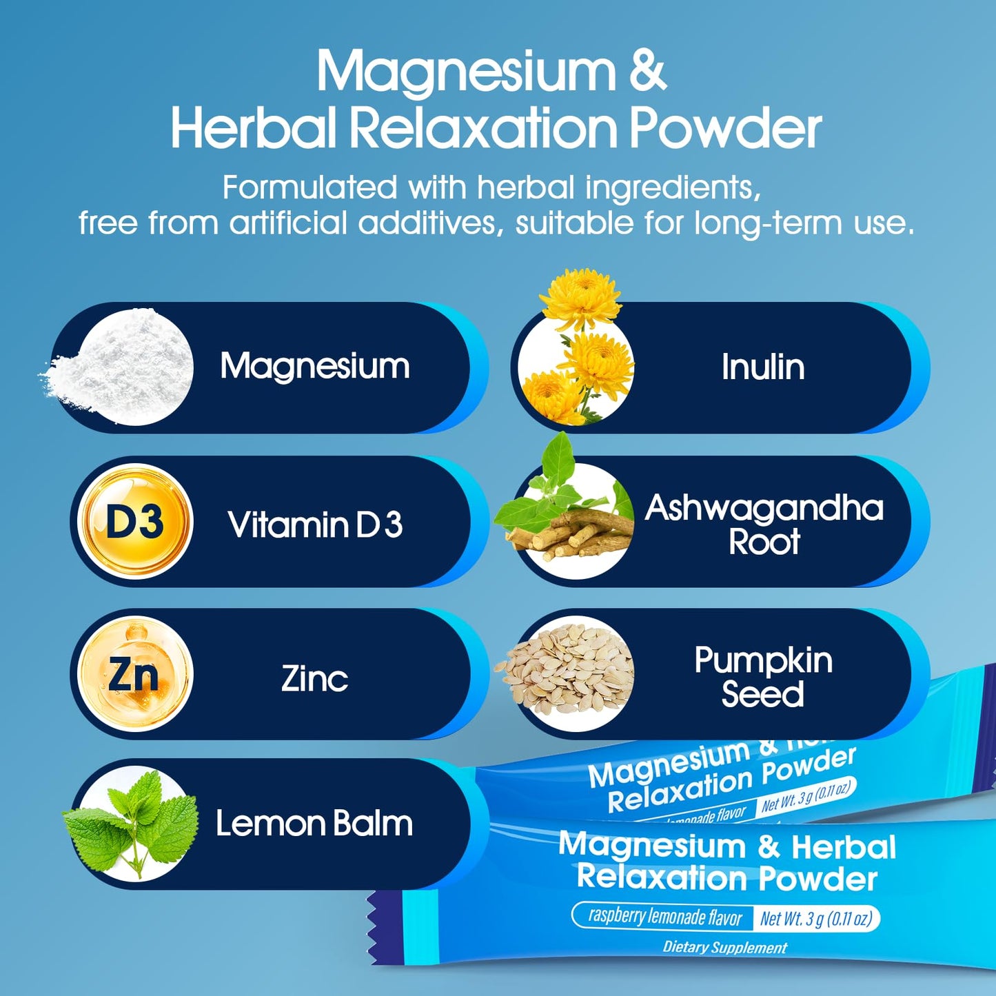 Acctry Super Calm Magnesium Complex Powder (Glycinate, Malate & Taurate) for Women and Men with Ashwagandha Root Extract, Lemon Balm, Vitamin D3 & Zinc, No Sugar, Raspberry Lemonade, 5