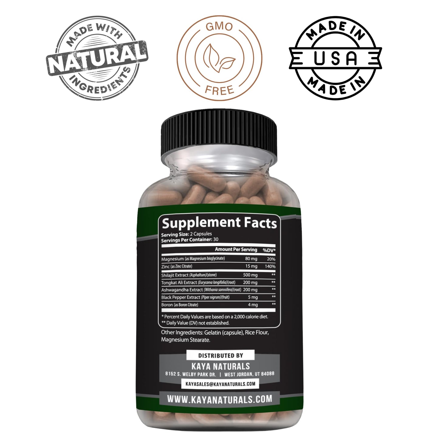 Kaya Naturals Shilajit with Black Pepper Capsule 60
