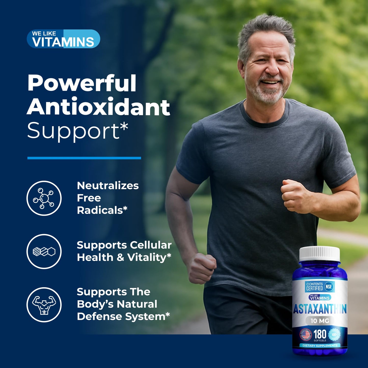 We Like Vitamins NSF Certified Astaxanthin Supplement Softgels 180