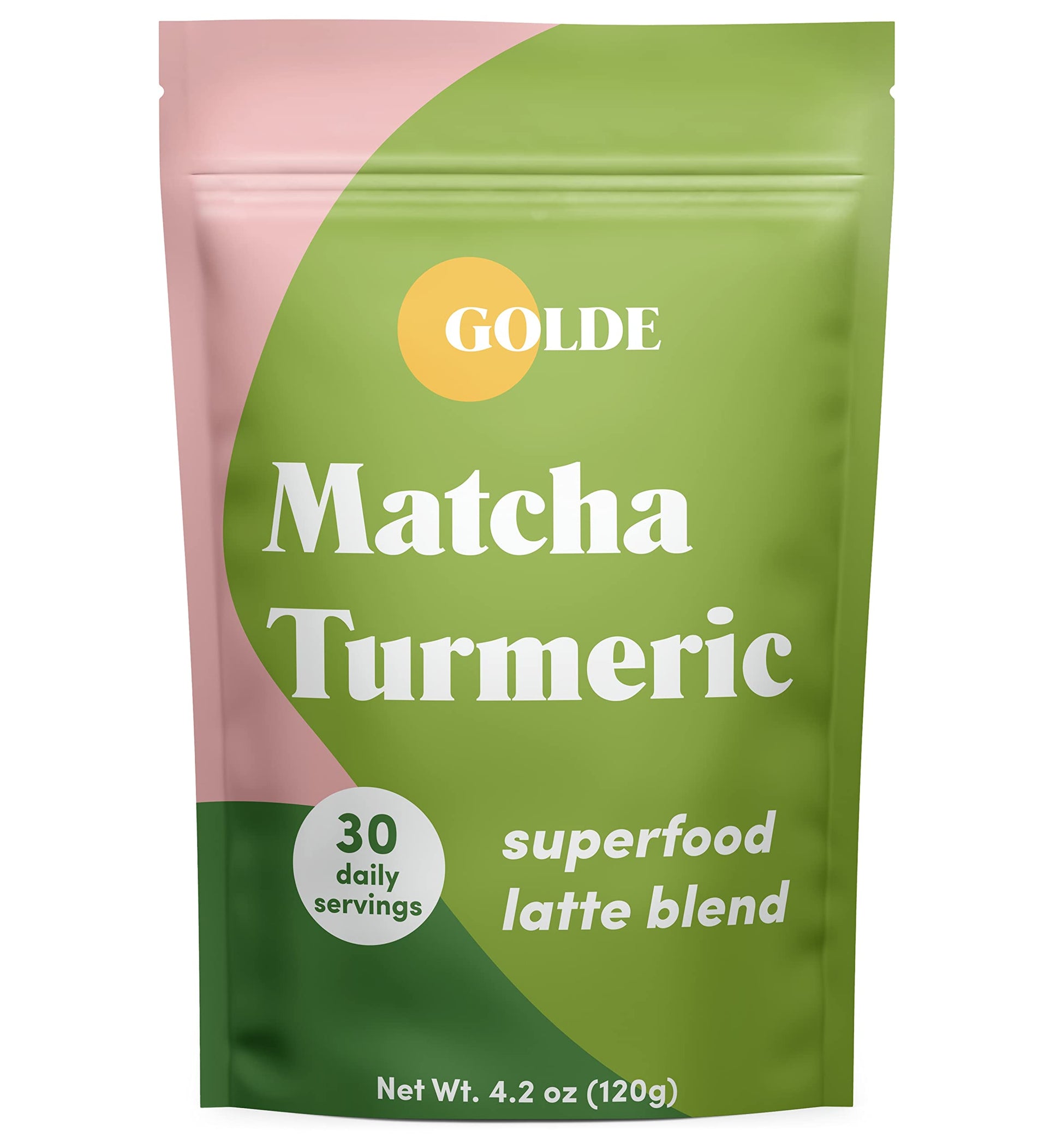 GOLDE Superfood Latte Blend Matcha Turmeric Powder, 4.2 oz