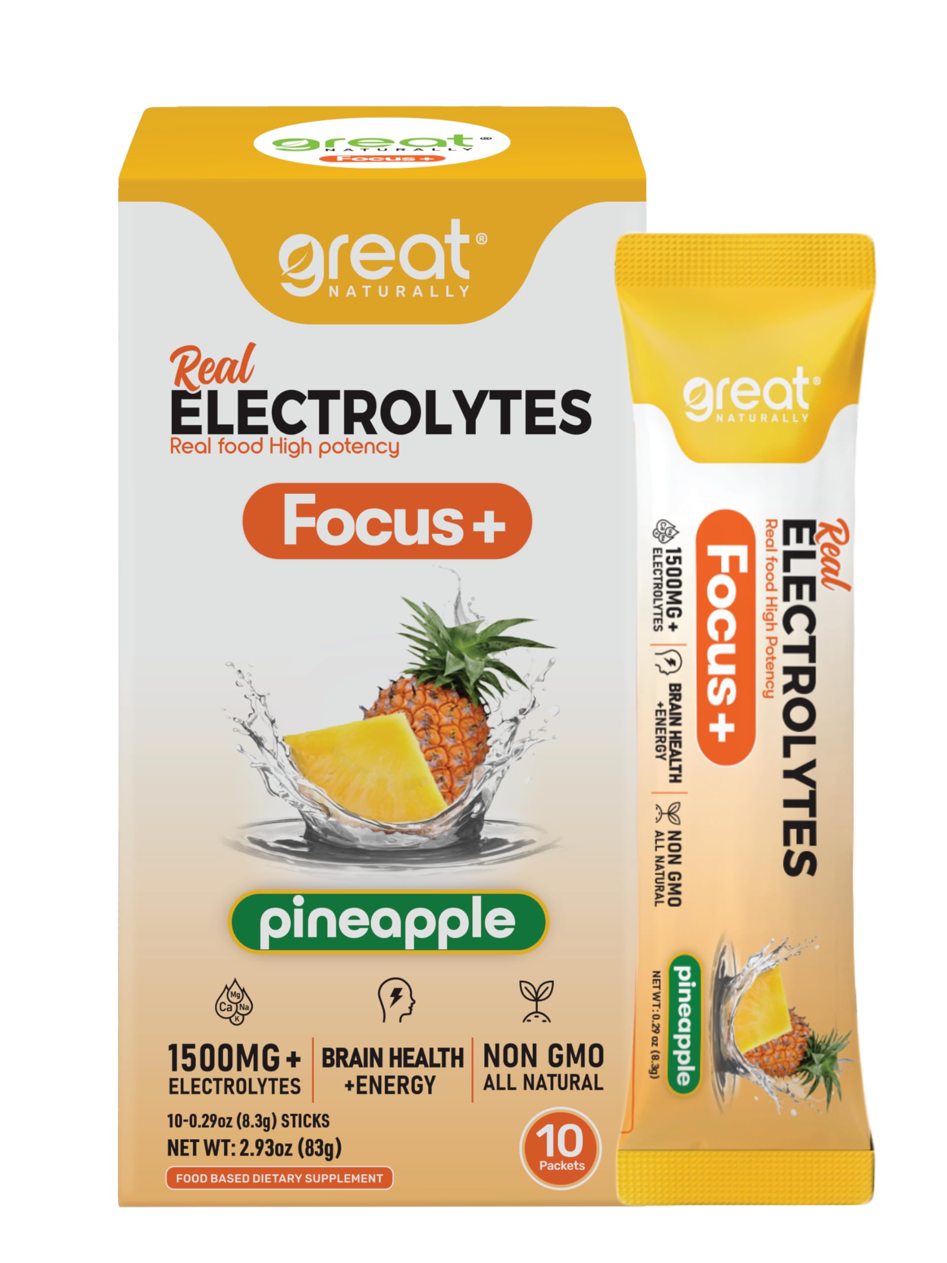 Great Naturally Focus+ Nootropic Electrolyte Powder 2.93 oz